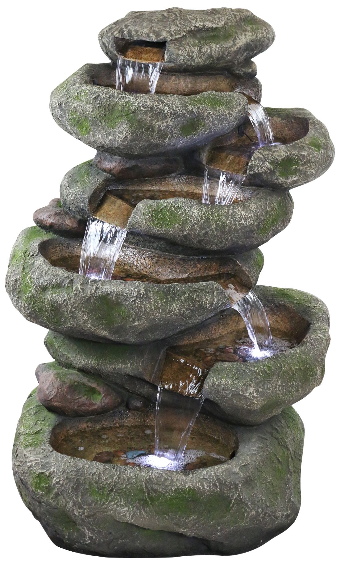 Rainforest 47" High Cascading Waterfall Fountain with Light 66F42