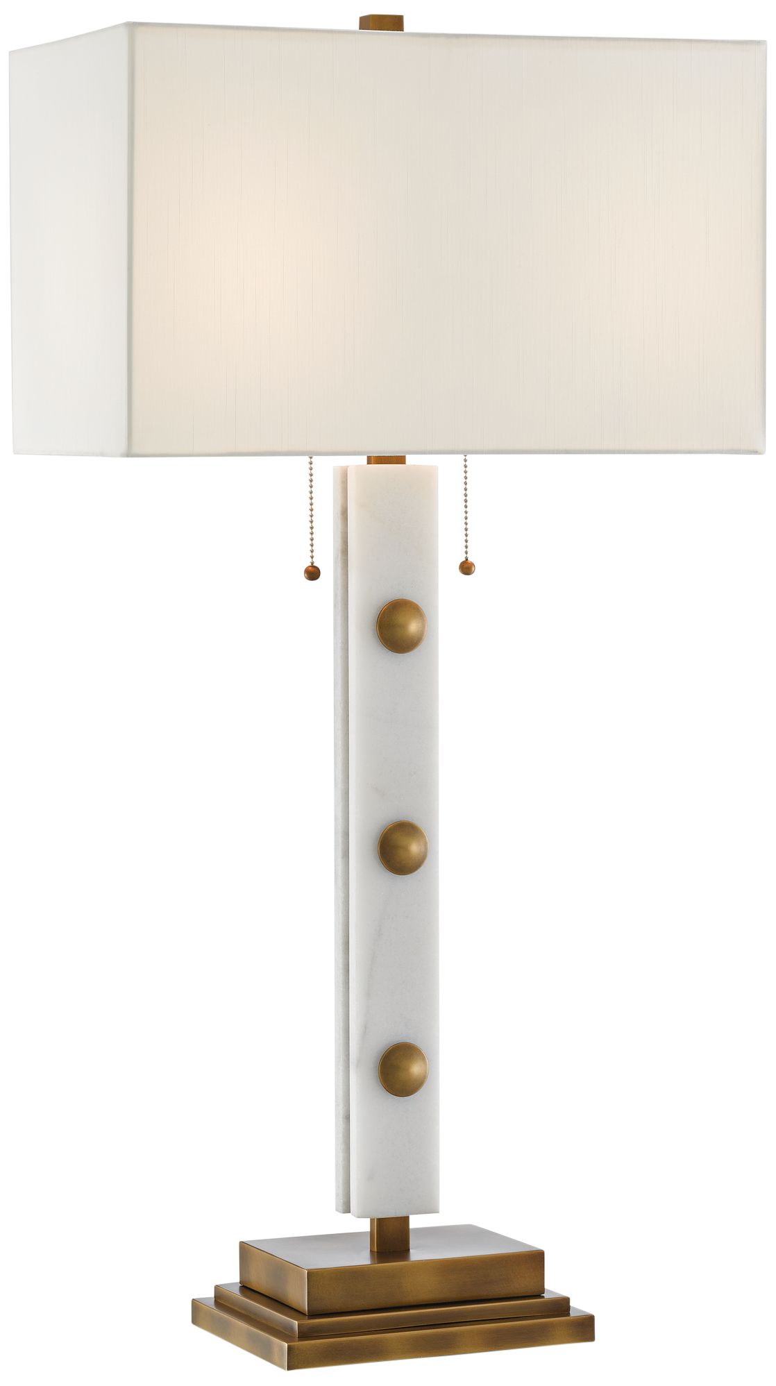 Currey and Company Khalil White Marble Table Lamp 66X89 Lamps Plus