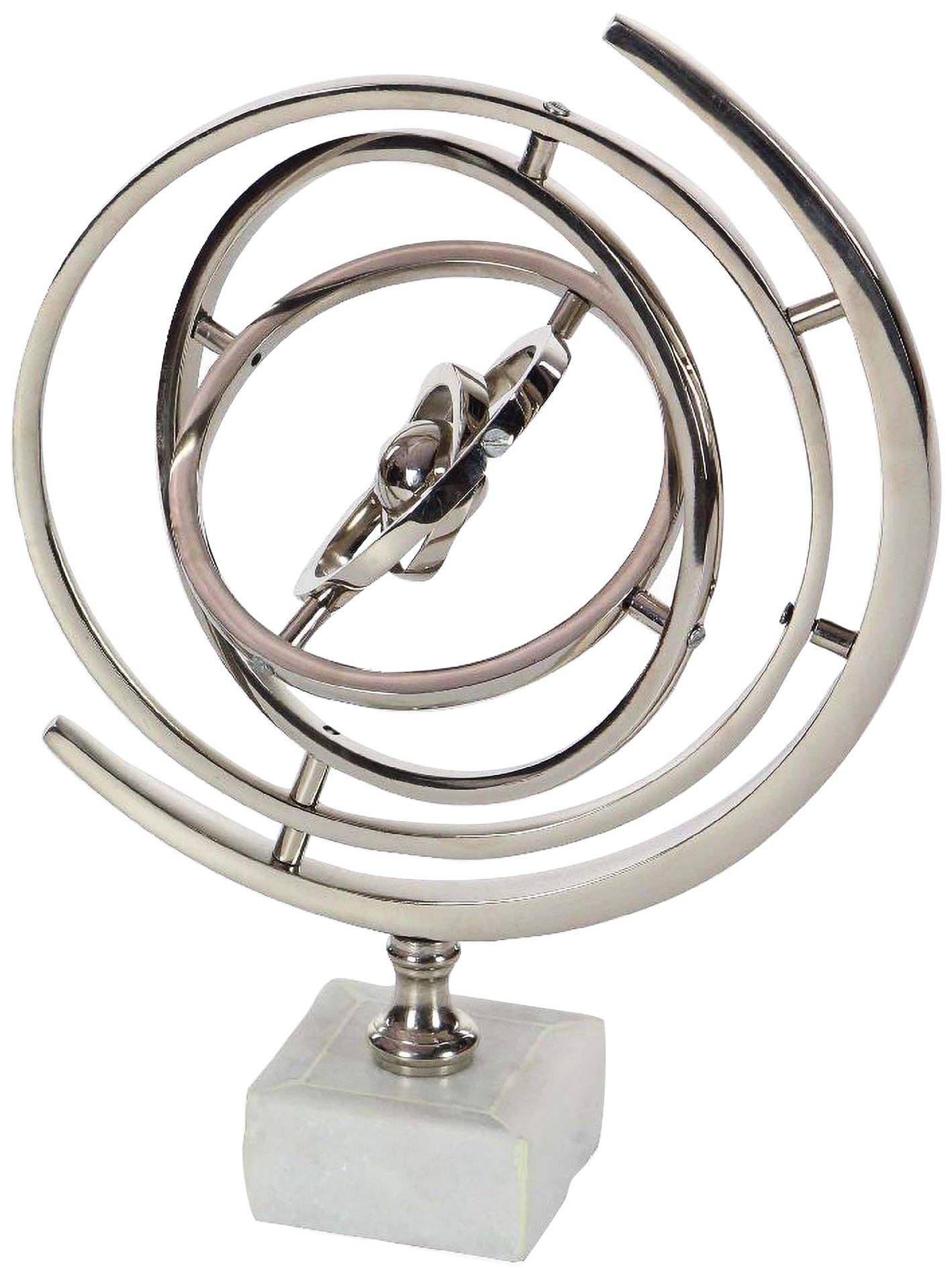 Modern Reflections 13" High Silver Armillary Sphere Sculpture 66Y70