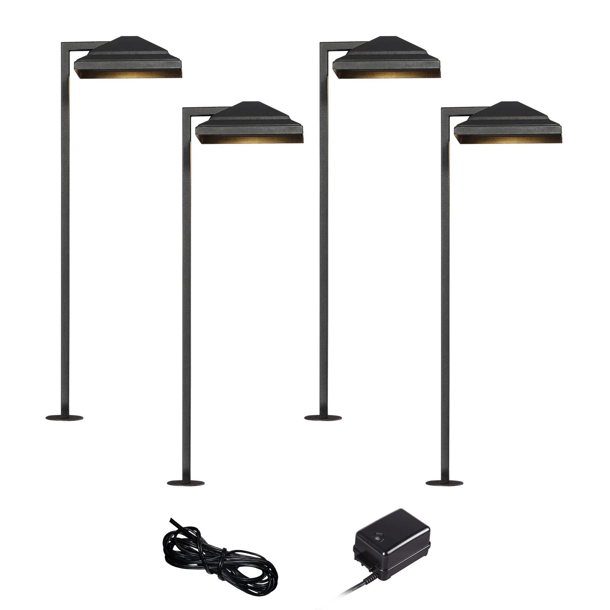 Textured Black LED Carriage Landscape Light with Hook T8387 Lamps Plus