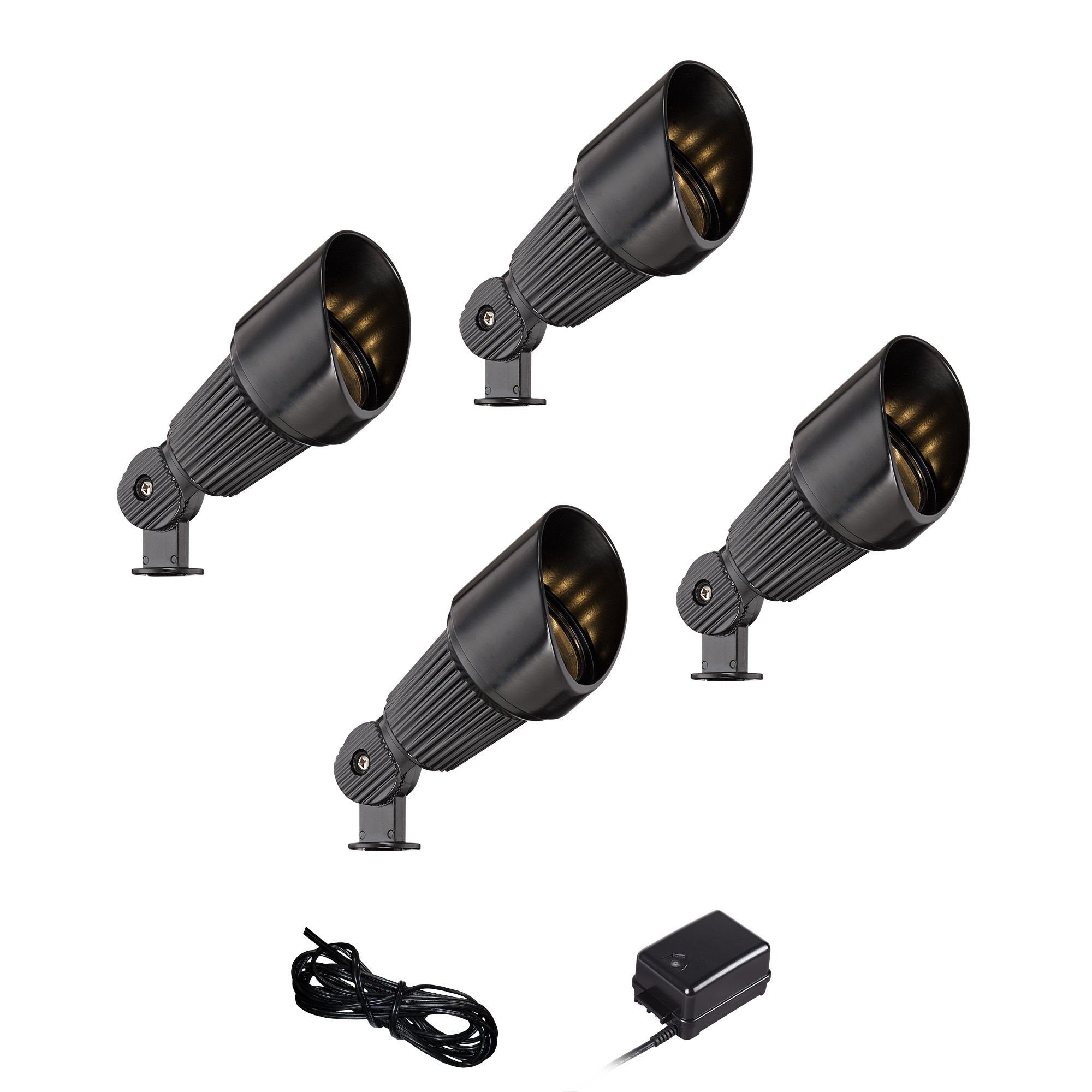 Hooded Black 6Piece LED Landscape Spot Light Set 67M88 Lamps Plus
