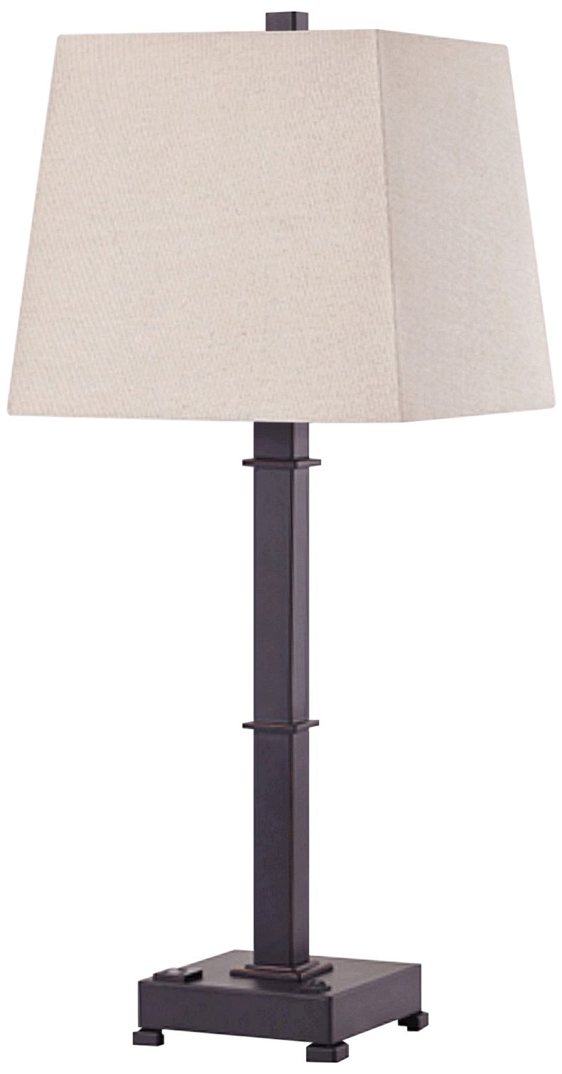 Madison OilRubbed Bronze Table Lamp with Base Utility Plug 68D38