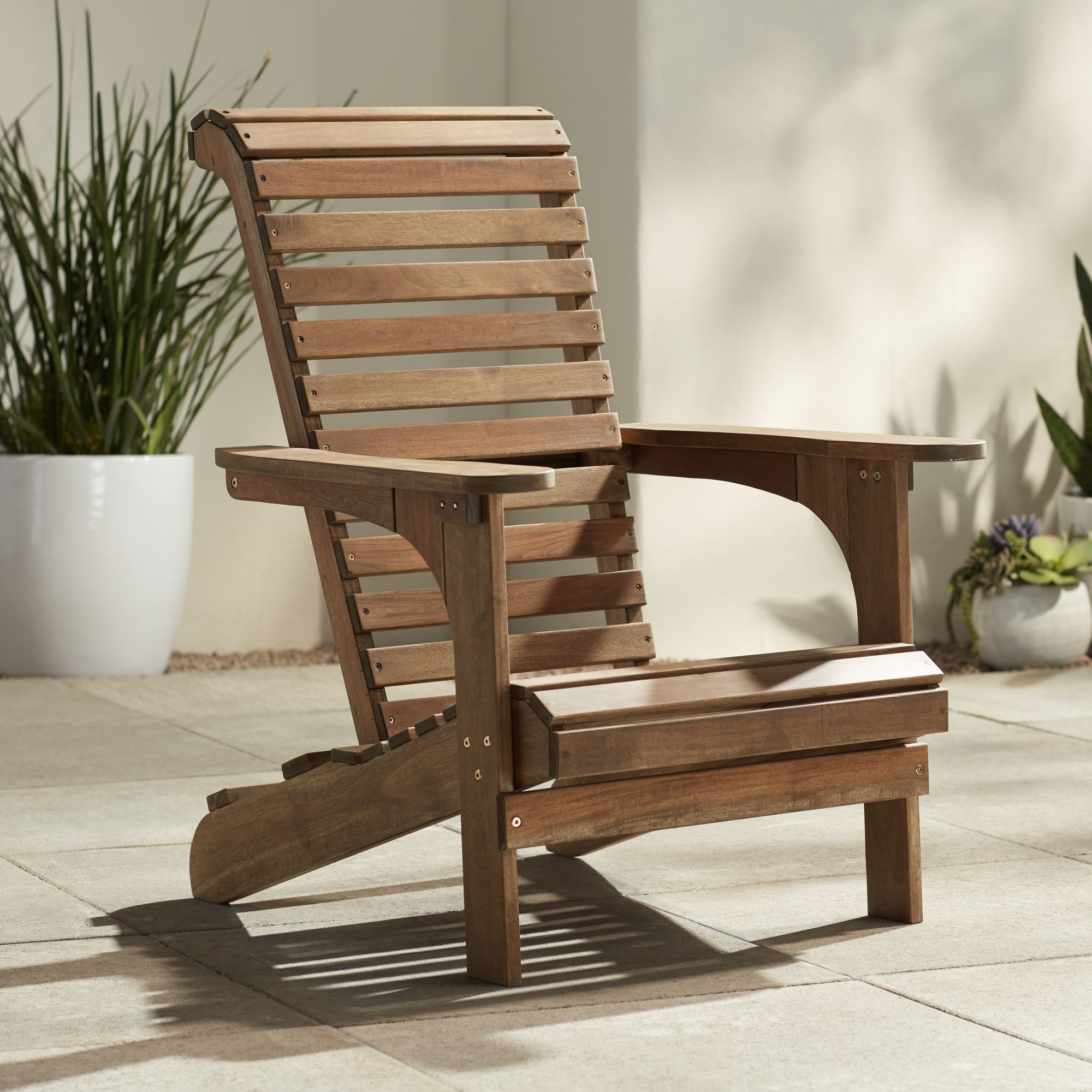 Acacia Natural Wood Adirondack Chair eBay