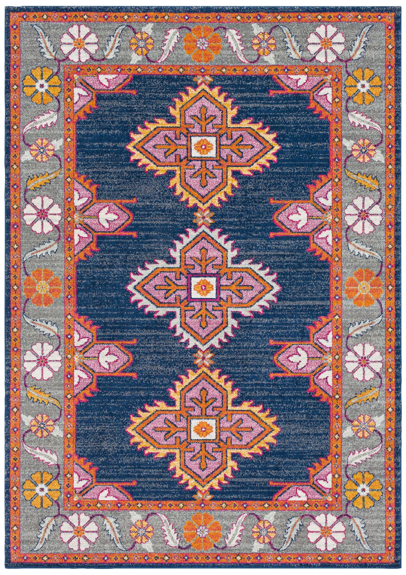 Surya Harput Dark Blue and Burnt Orange Area Rug 69N61 Lamps Plus