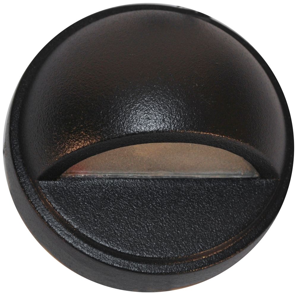 Hockey Puck 3 3/4" Wide Black Texture LED Surface Step Light 69V61