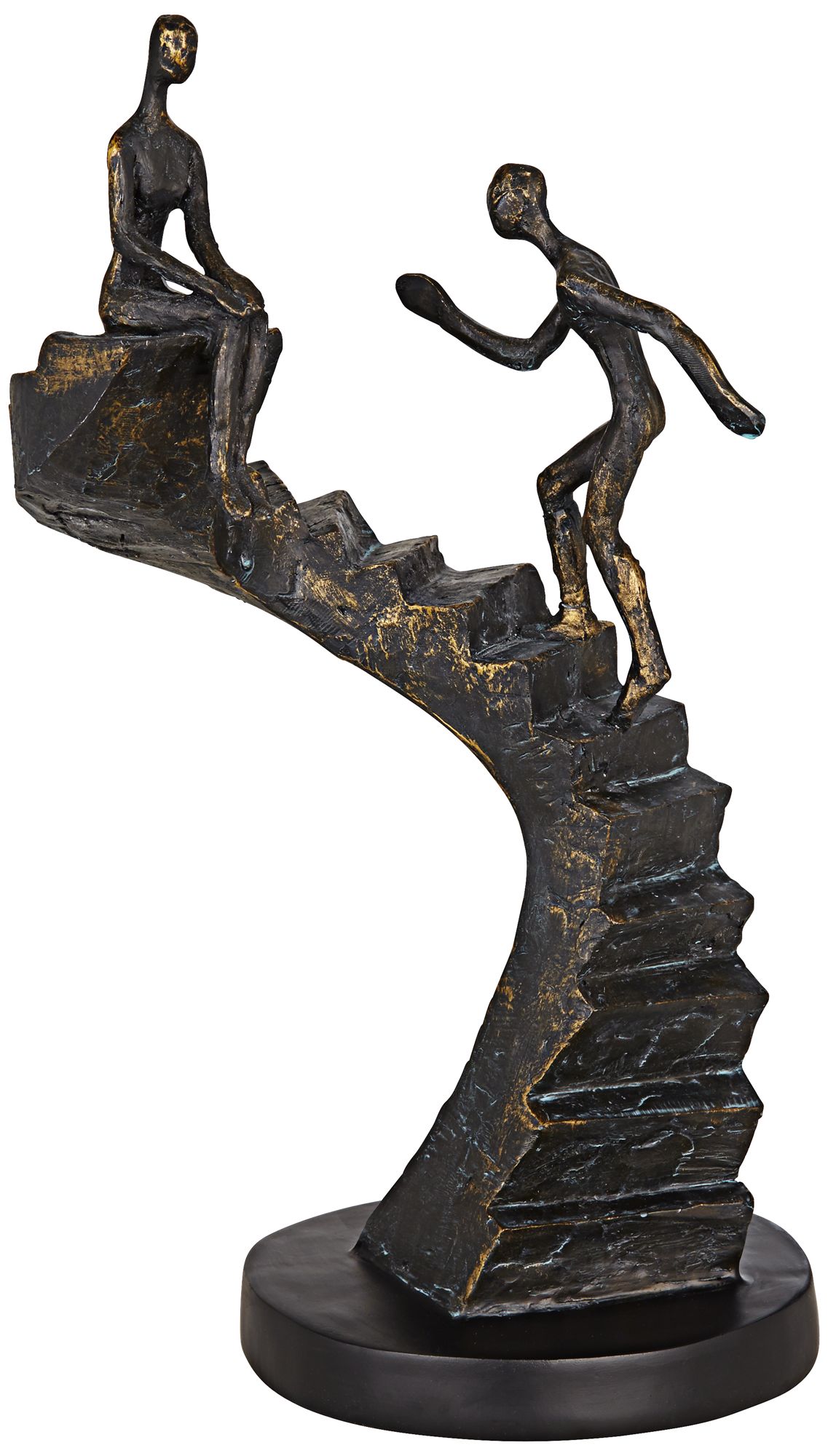 Climbing Stairs Bronze 13 3/4" High Sculpture 6C503 Lamps Plus