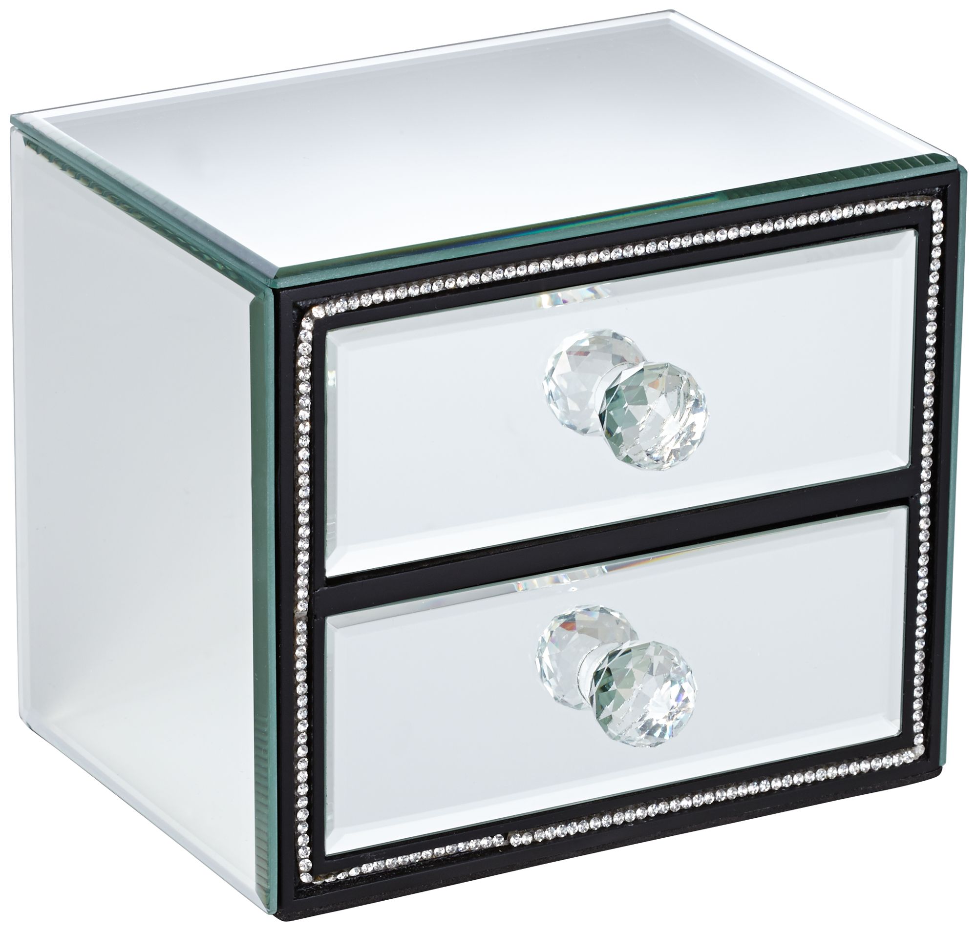 Leeza 2Drawer Mirrored Jewelry Box 6C731 Lamps Plus