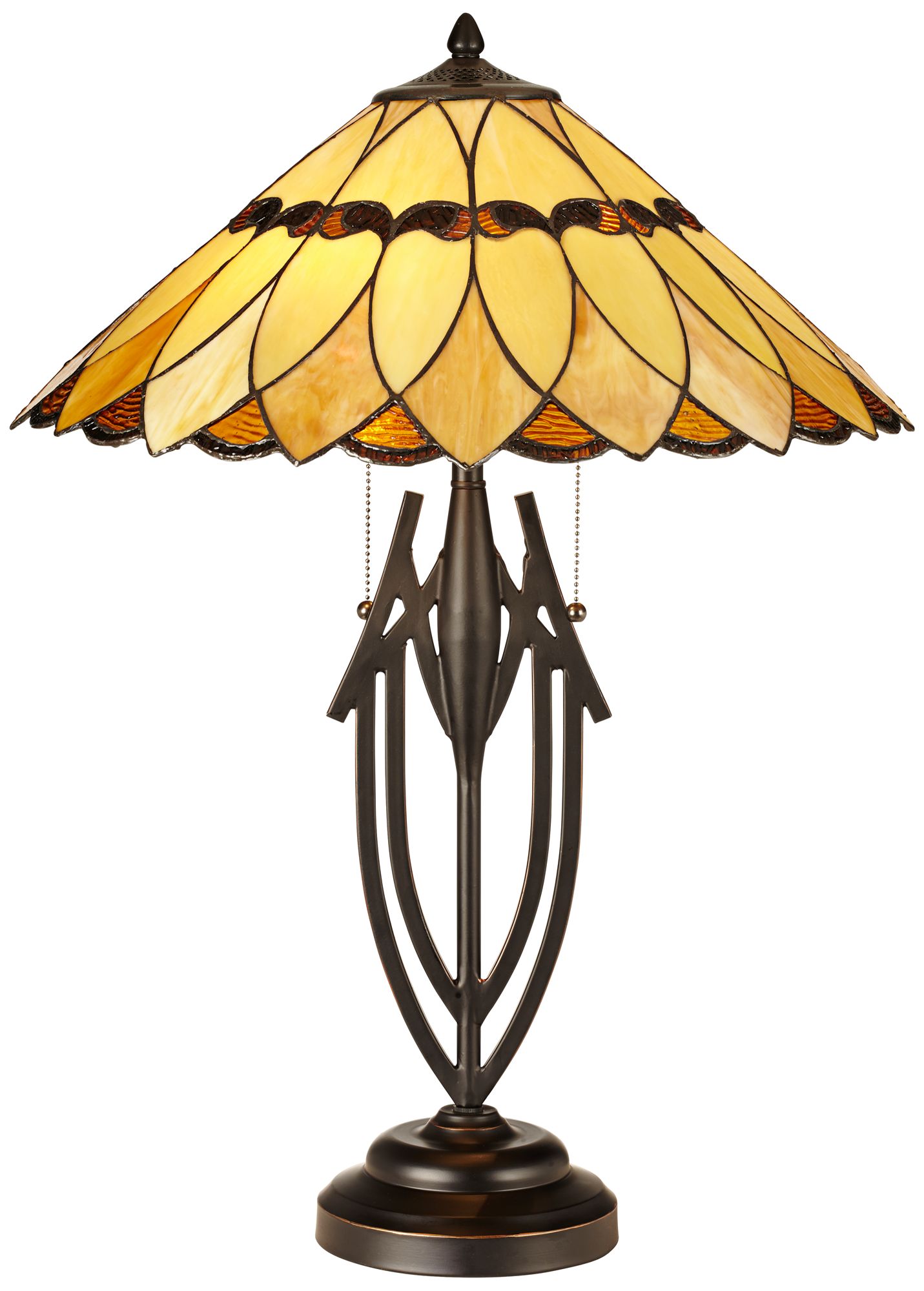 Robert Louis Tiffany Shiloh Scallop Art Glass Table Lamp 6D010