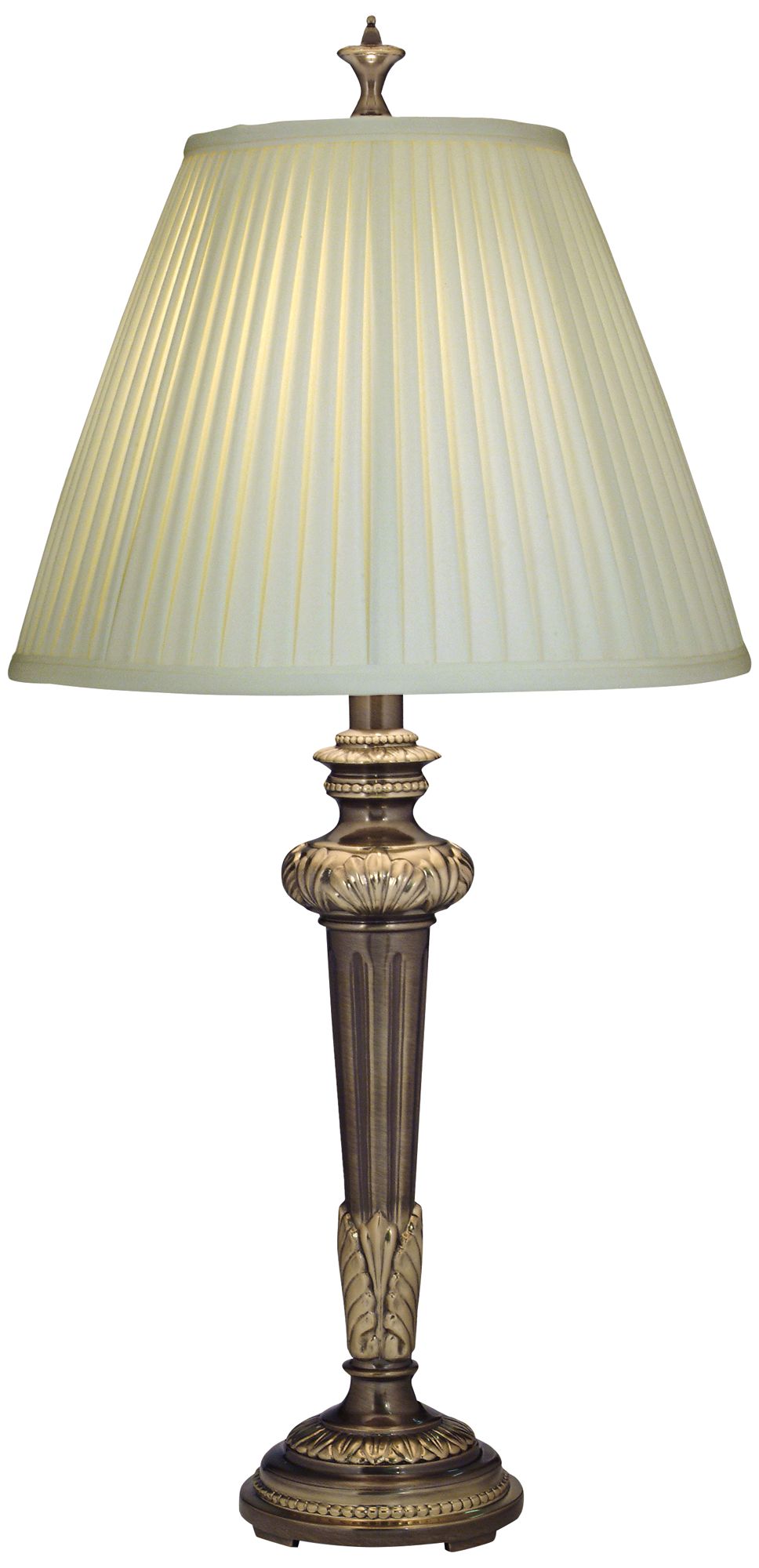 Stiffel Pleated Shade Roman Bronze Table Lamp 6D182 Lamps Plus