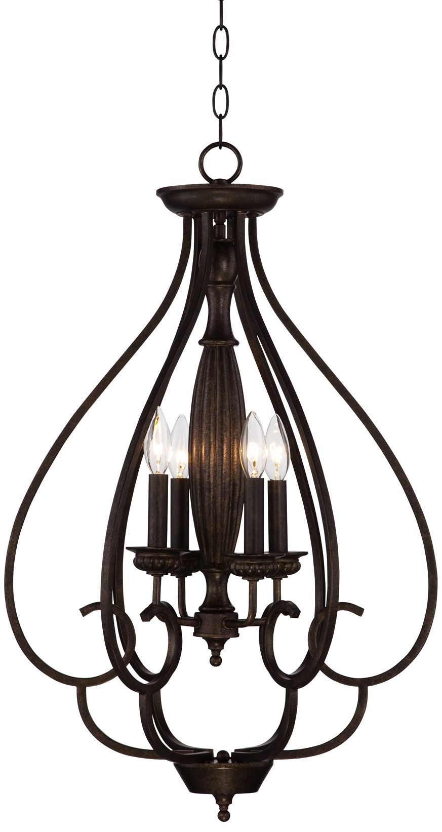 Dunnell 18 3/4" Wide Bronze Foyer Chandelier 6F099 Lamps Plus