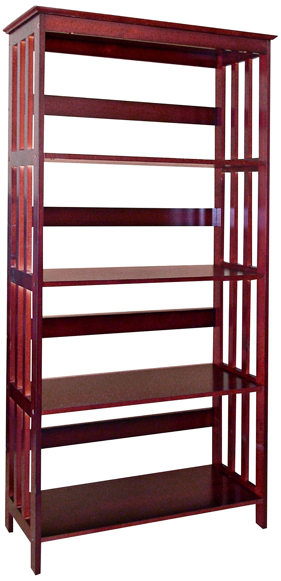 Mission Style 4 Tier Open Bookcase Cherry Tolton 60" High 4Tier Cherry Red Mission Bookcase 6H592 Lamps Plus