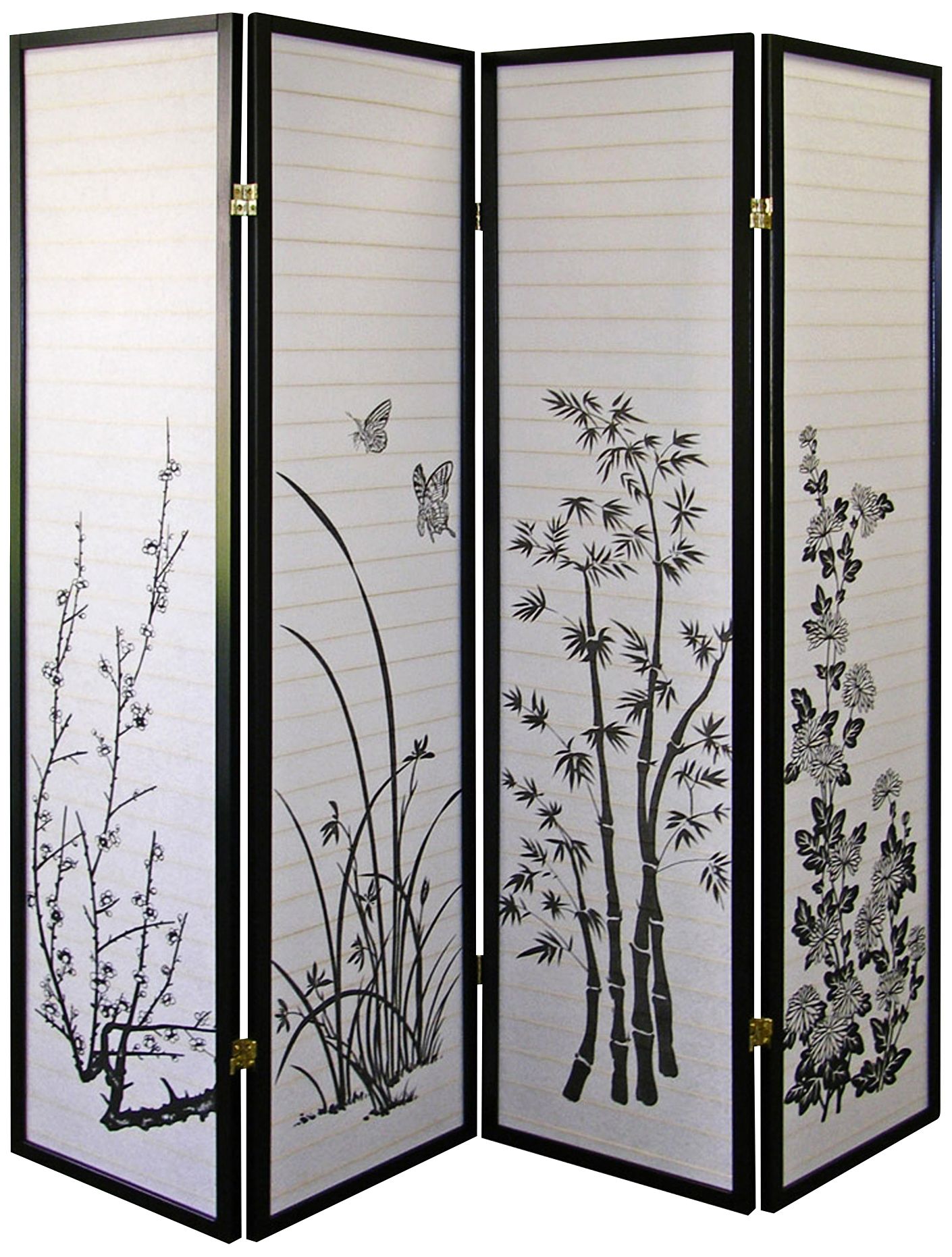 Shoji Paper 60" wide 4Panel Room Screen Divider 6J165 Lamps Plus