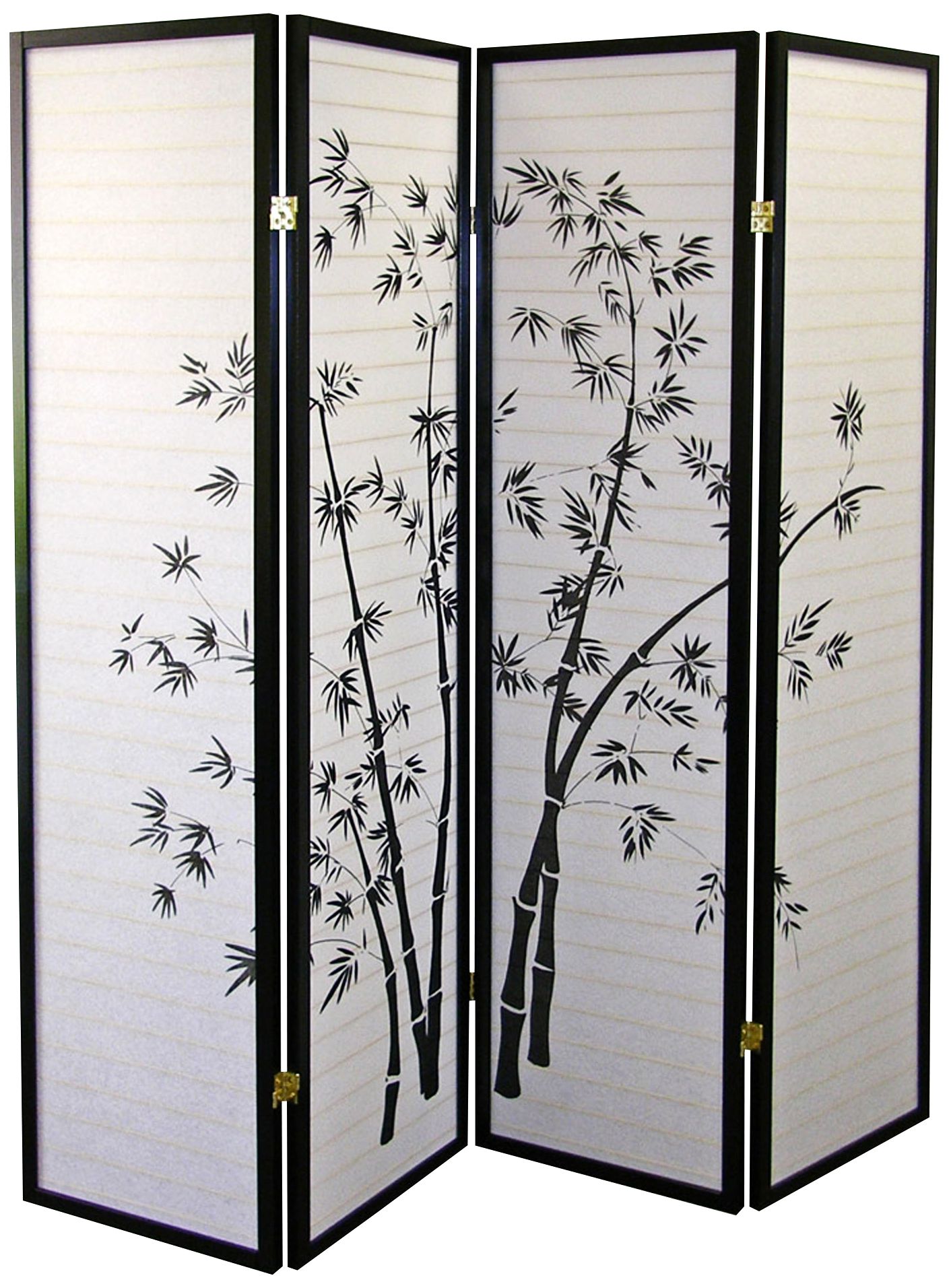 Bamboo Pattern 60" Wide Shoji Paper 4Panel Room Divider 6J166