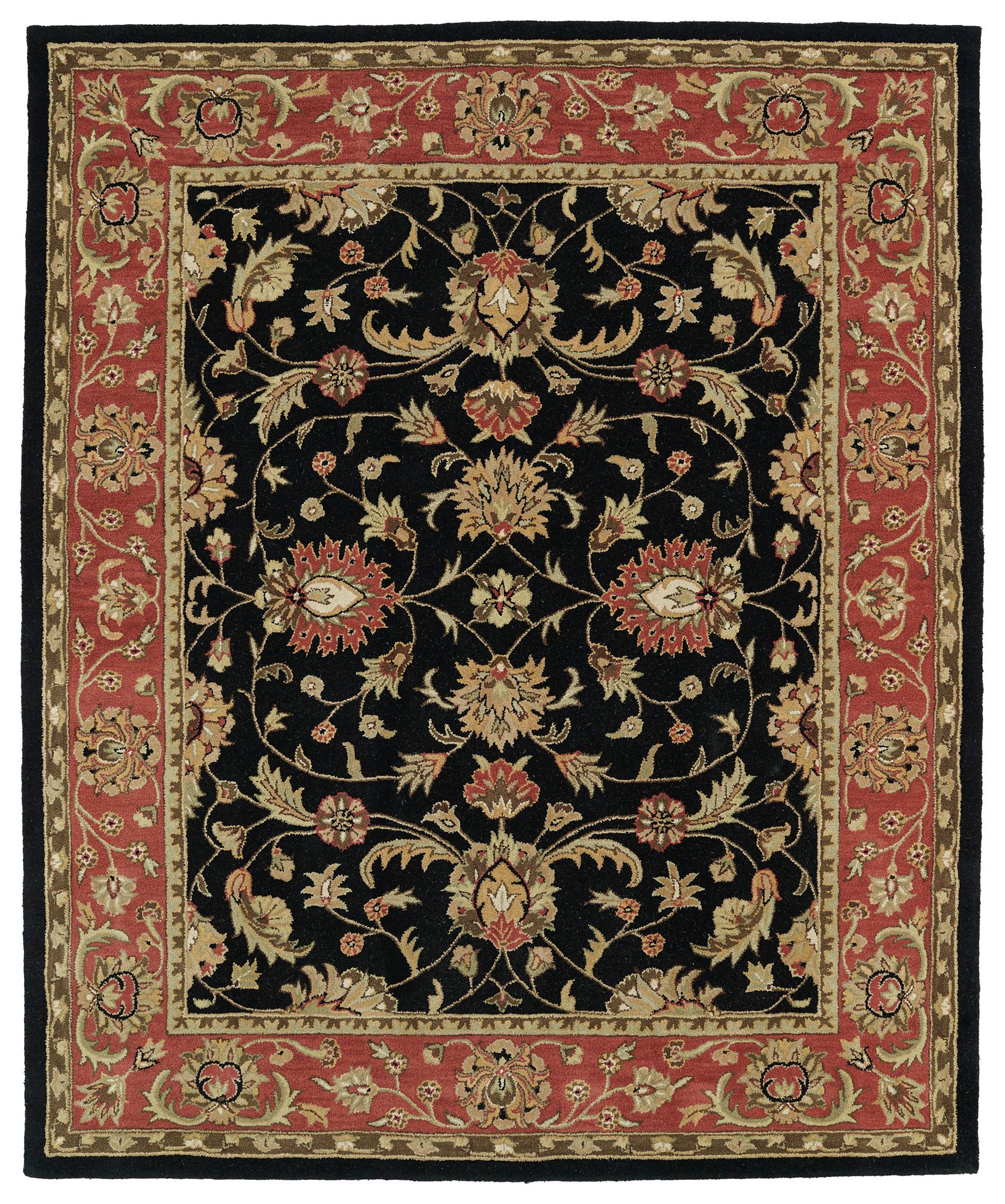 Kaleen Taj TAJ0802 Black Wool Area Rug 6R623 Lamps Plus