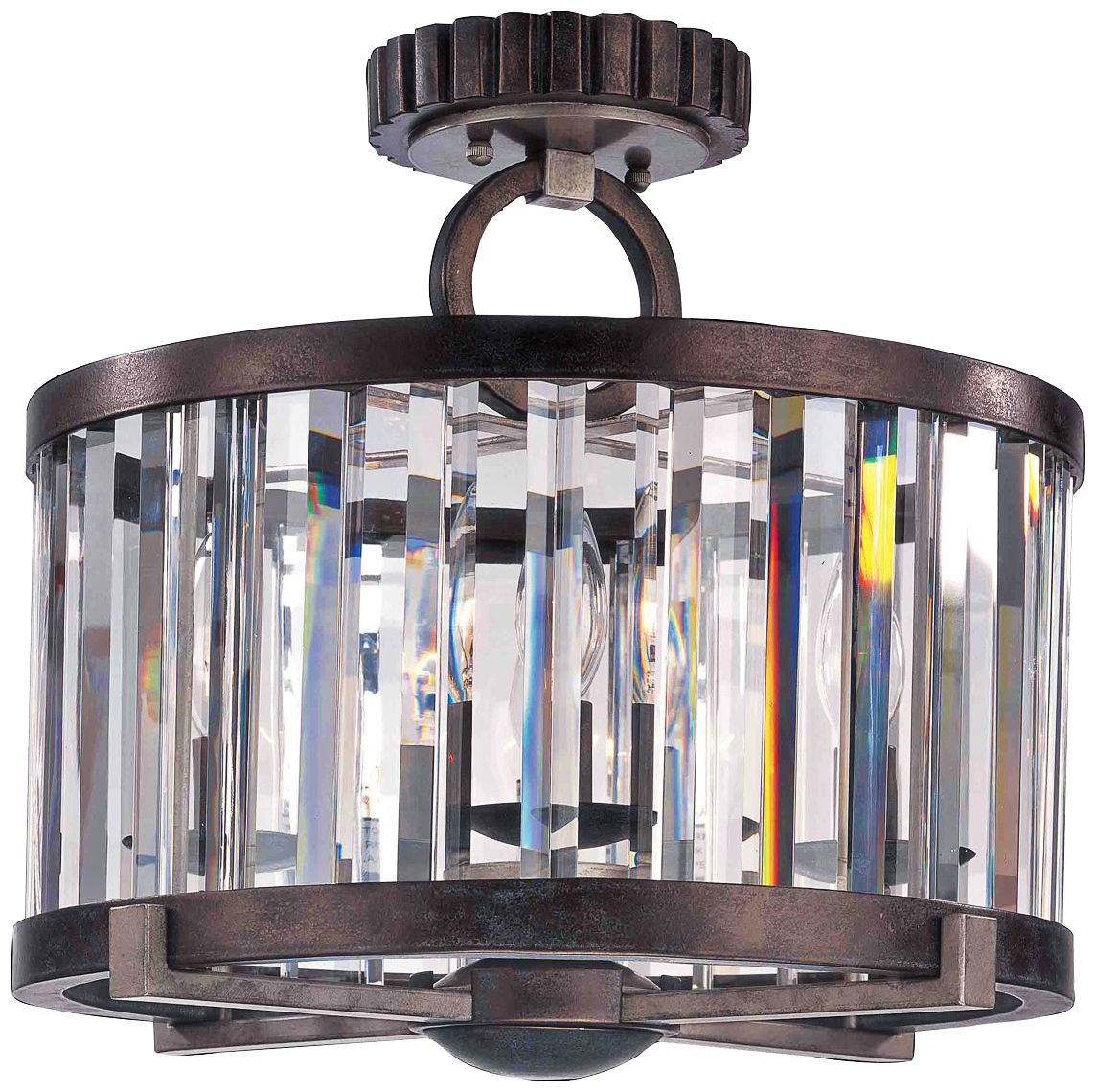 Foster 15" High Grecian Bronze Crystal Ceiling Light 6V153 Lamps Plus