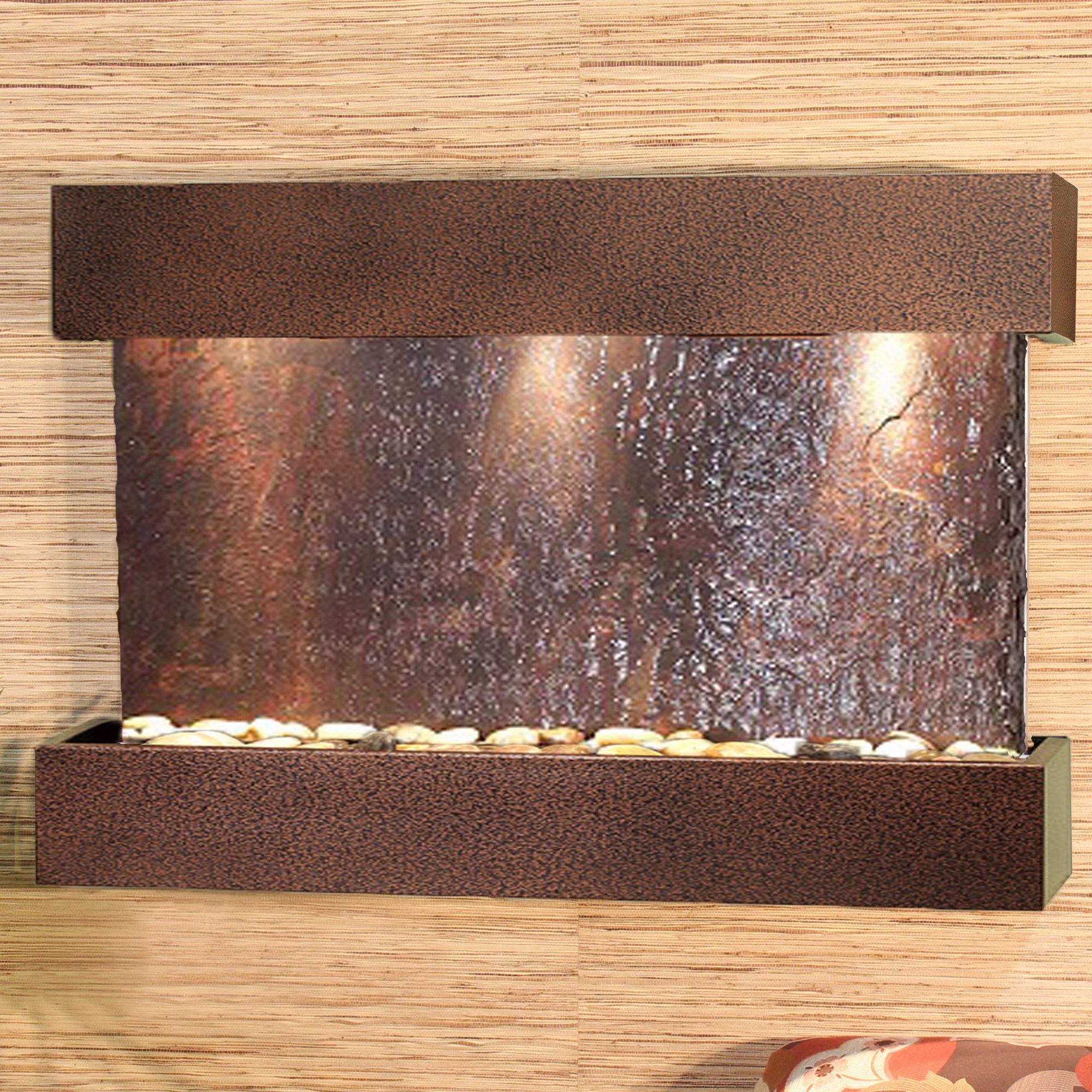 Reflection Creek 27" High Slate Copper Vein Wall Fountain 6V281