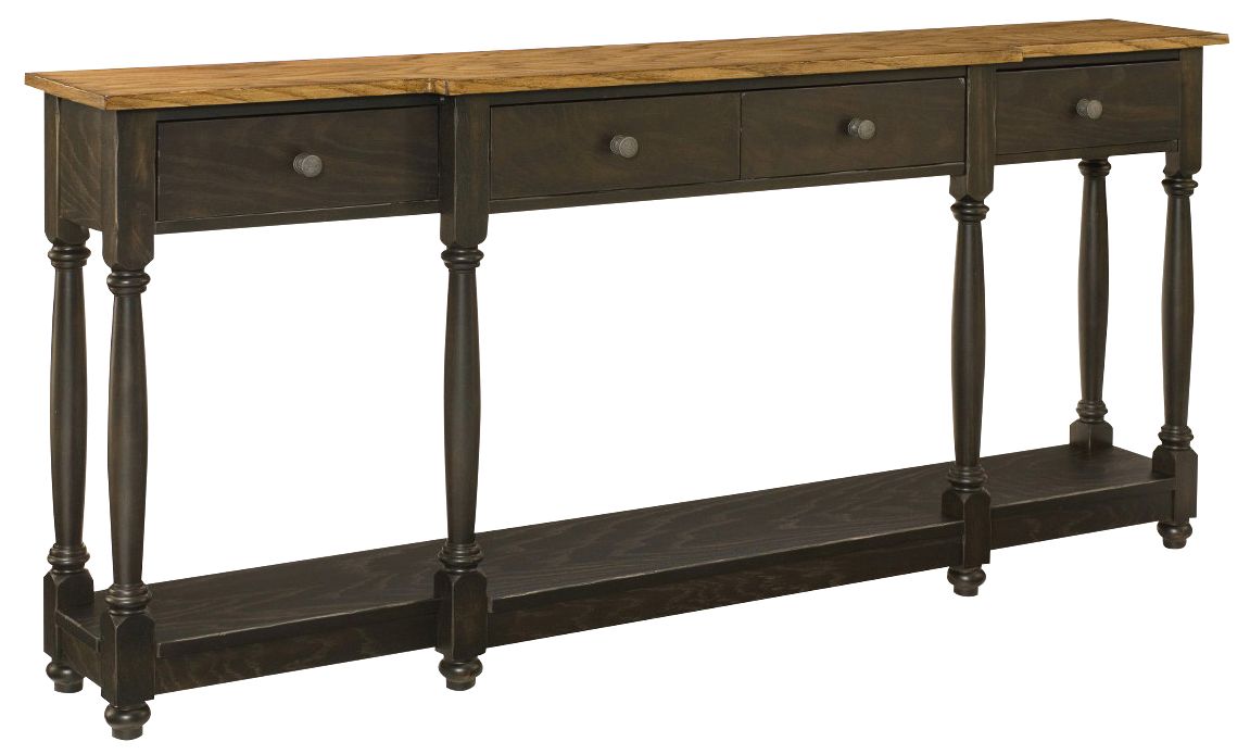 Hidden Treasures 70" Wide Farmhouse Oak Wood Console Table 6Y080