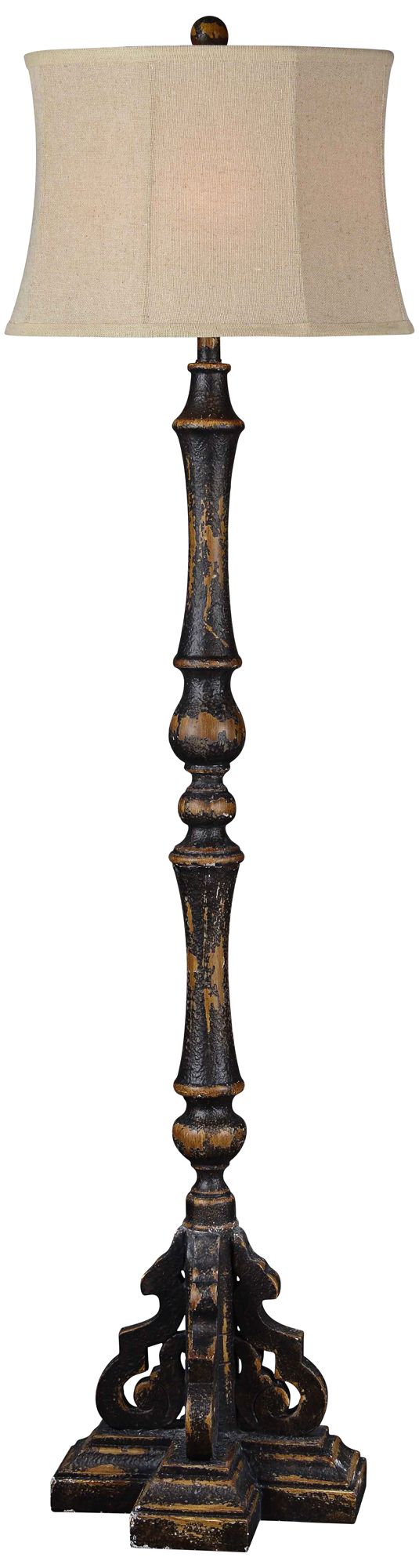 Forty West Brooklyn Rustic Black Column Floor Lamp 70A73 Lamps Plus