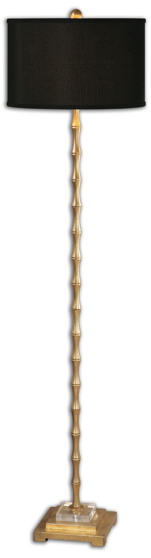 Uttermost Quindici Antiqued Gold Leaf Bamboo Floor Lamp