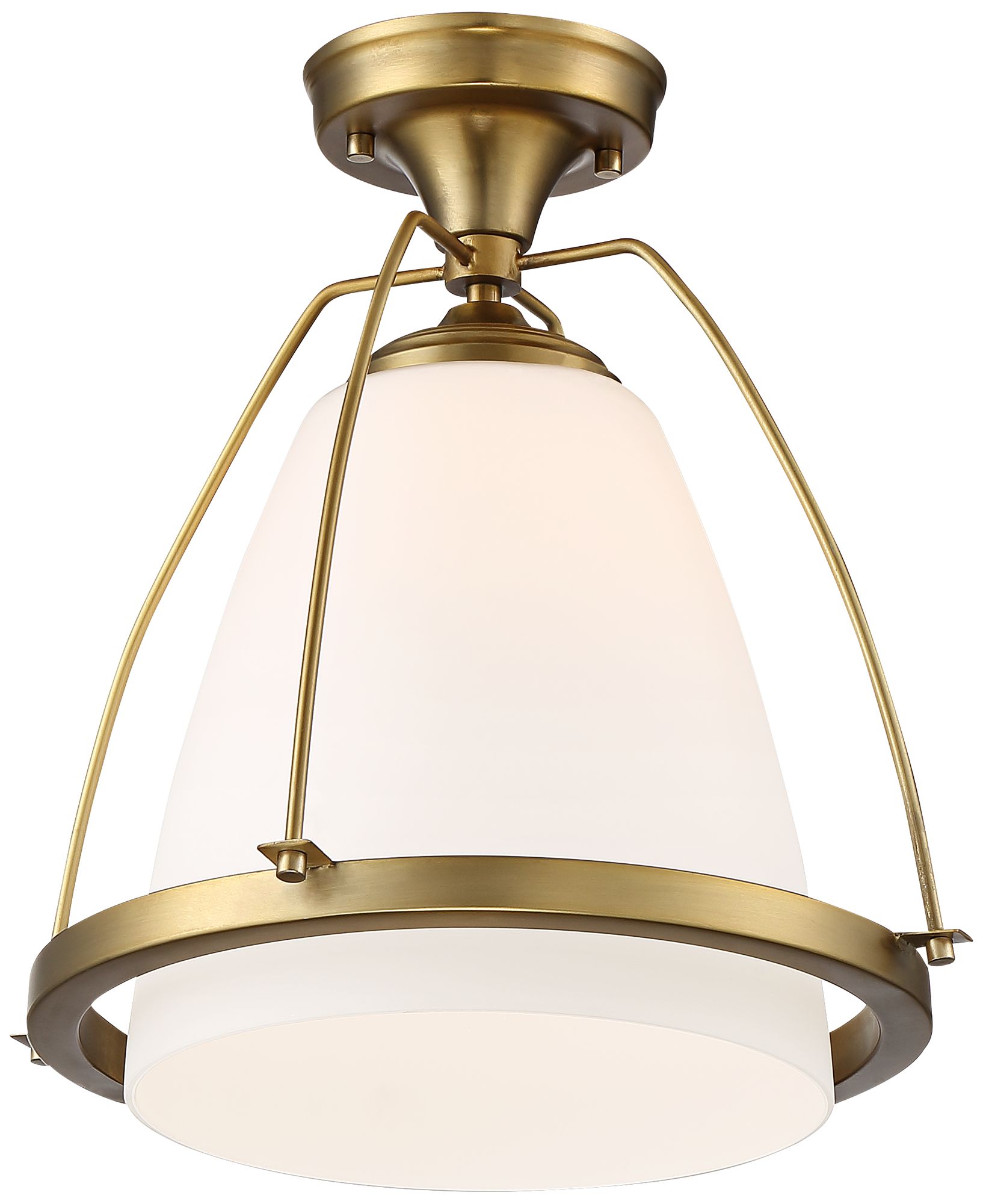 Possini Euro Orland 14"W Warm Brass Ceiling Light 70R87 Lamps Plus