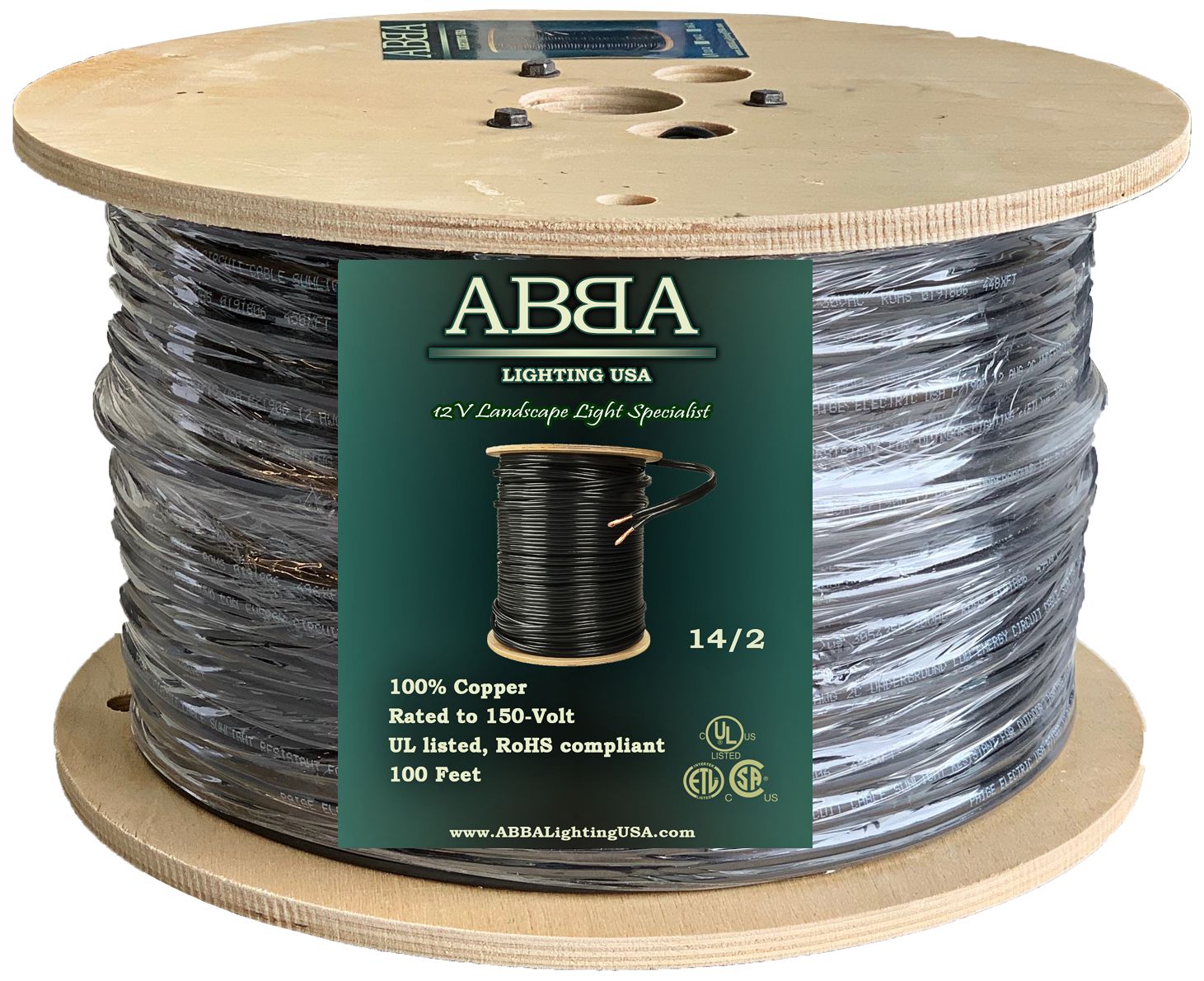 14/2 (14 AWG, 2 Conductor) 100 Feet Copper Landscape Wire 70W13