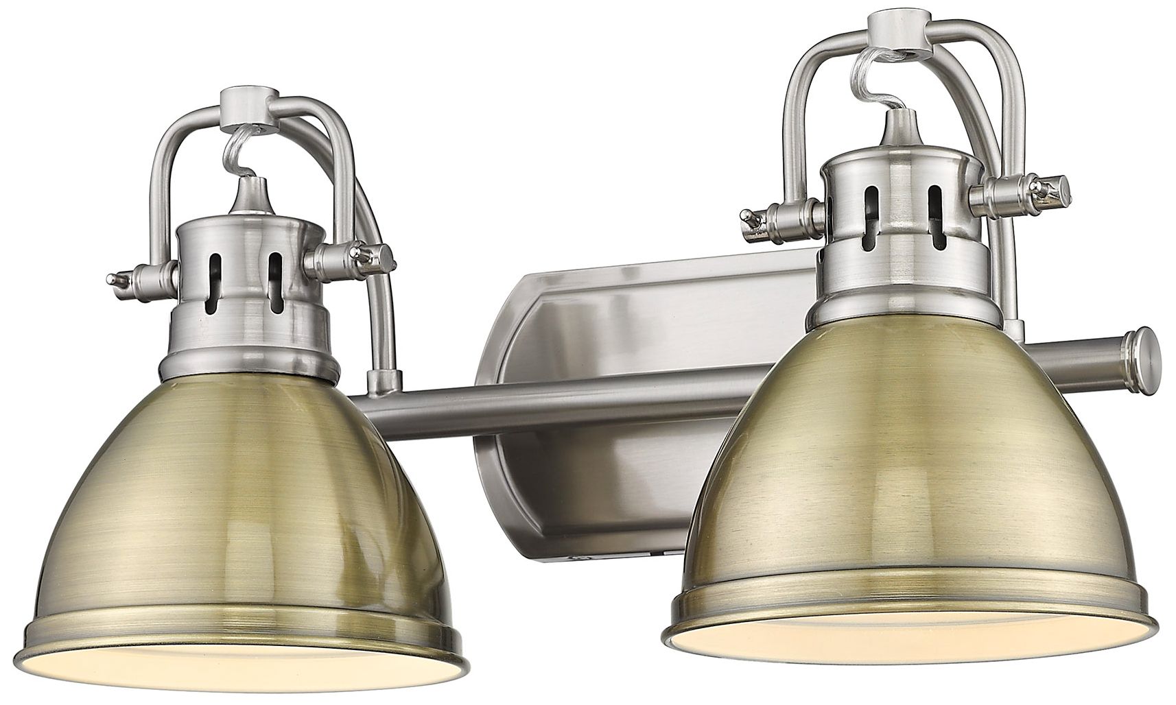 Duncan 16 1/2" Wide Pewter and Aged Brass 2Light Bath Light 713V0