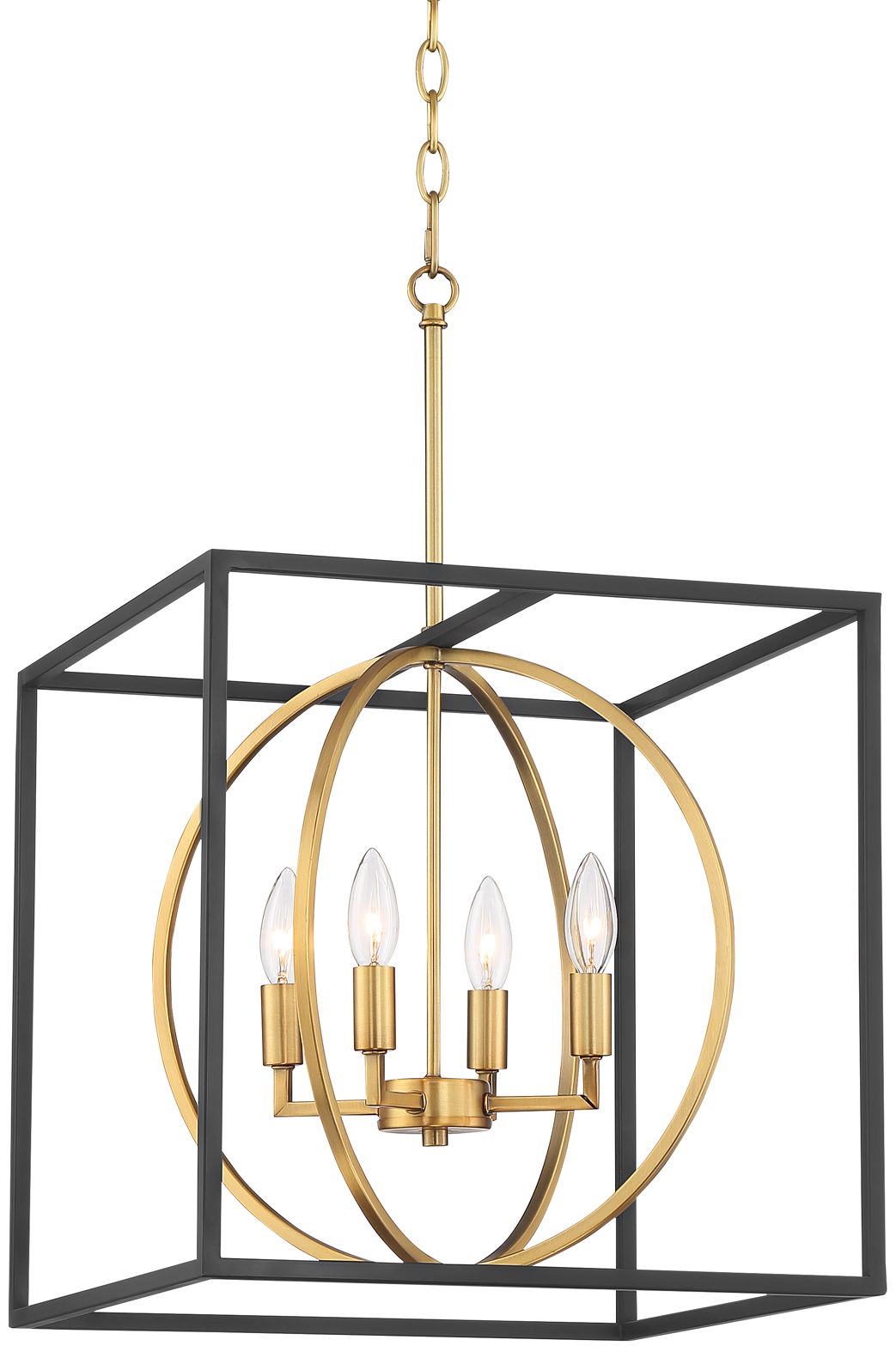 Sydney 16 1/2" Wide Black 4Light Foyer Pendant Light 71J41 Lamps Plus