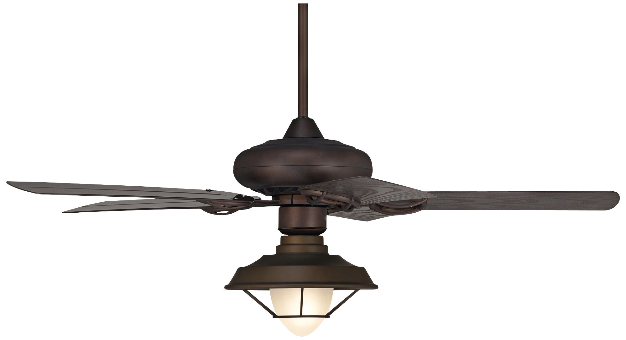 Casa Vieja Outdoor Ceiling Fans 52" Casa Vieja Bronze Caged Glass LED Outdoor Ceiling Fan 71R01