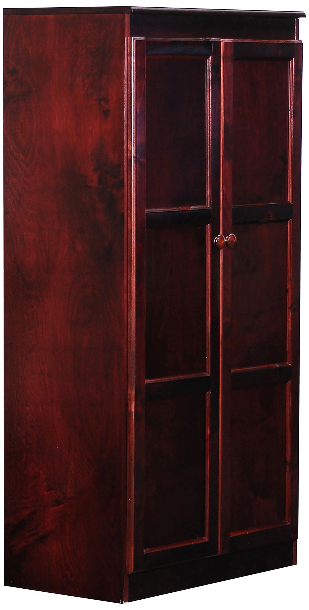 4 Shelf Cabinet With Doors Concepts in Wood 60" High Cherry Wood 4Shelf Storage 740M0