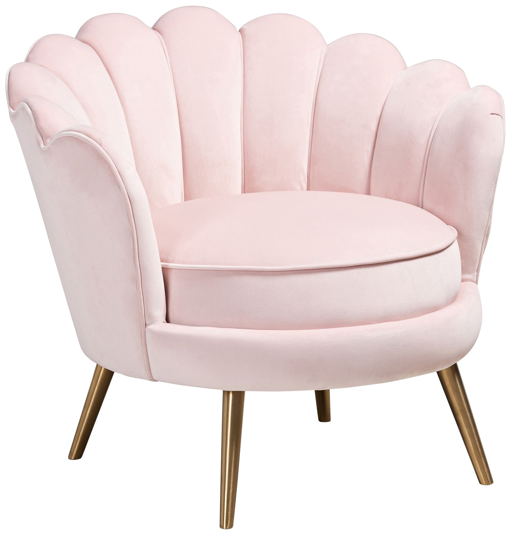 Baxton Studio Cosette Light Pink Seashell Accent Chair 74N53 Lamps