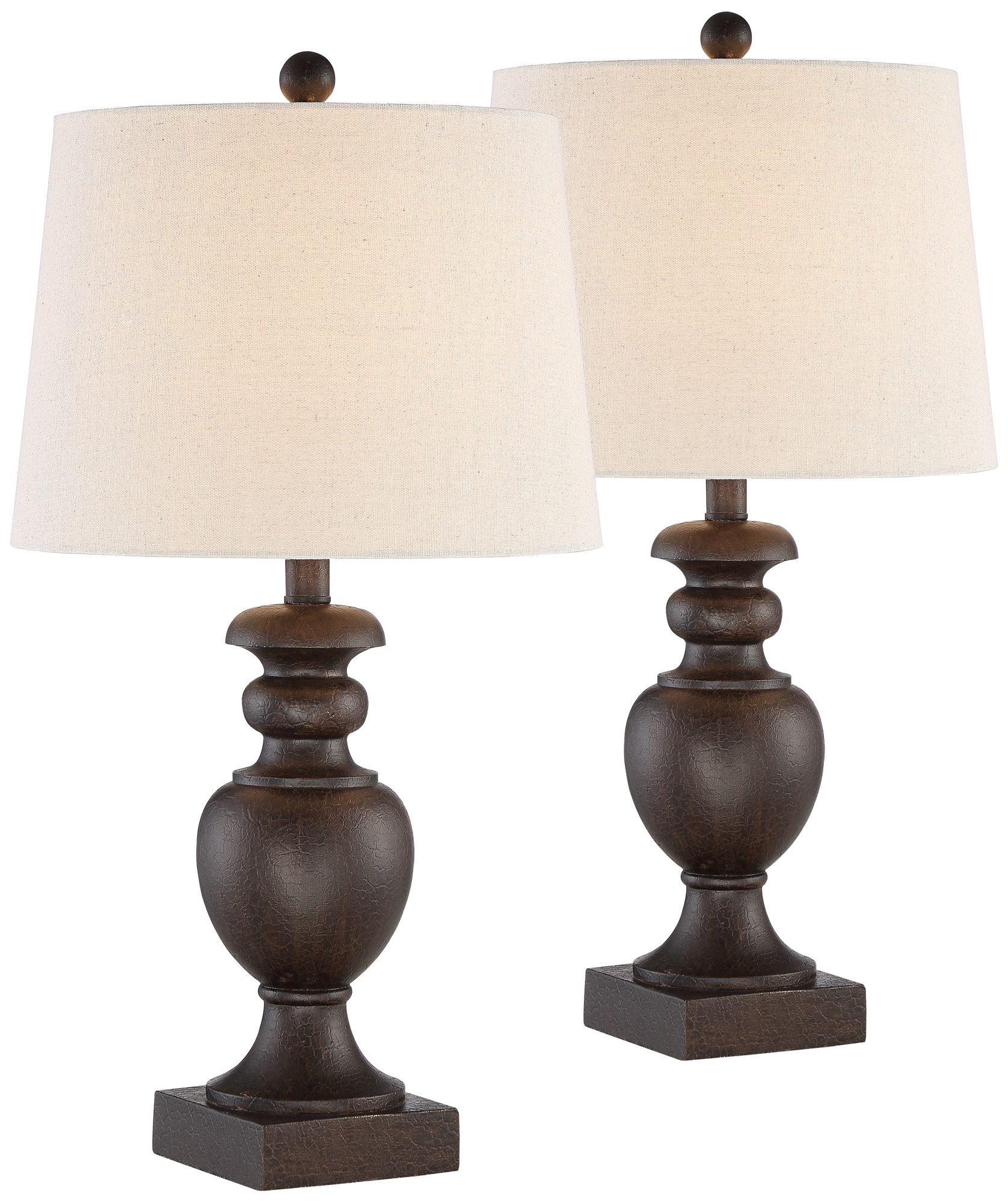 Abel Bronze Pedestal Table Lamps Set of 2 74P51 Lamps Plus