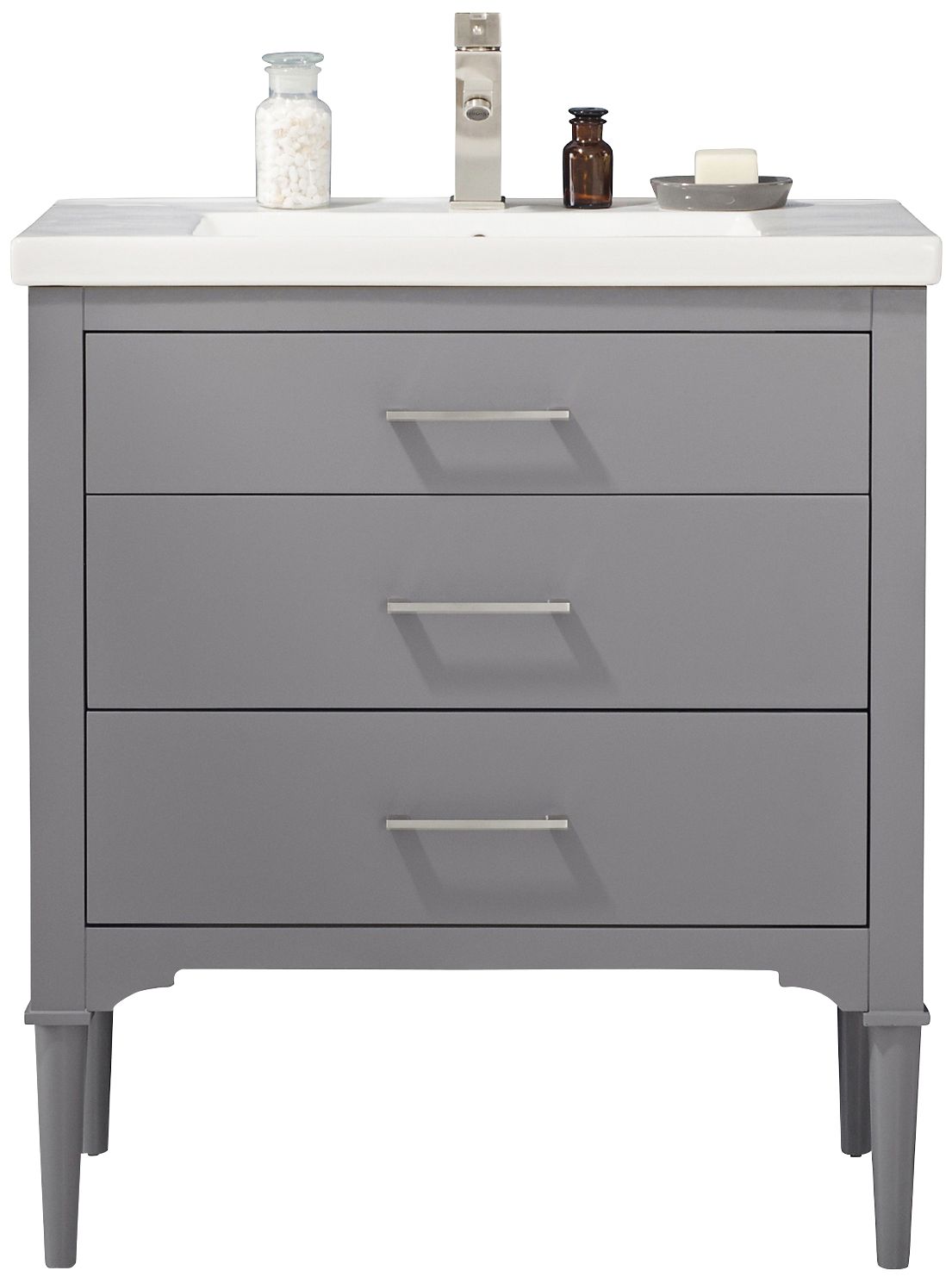 Mason 30" Wide 3Drawer Porcelain Gray Single Sink Vanity 74R97 Lamps Plus