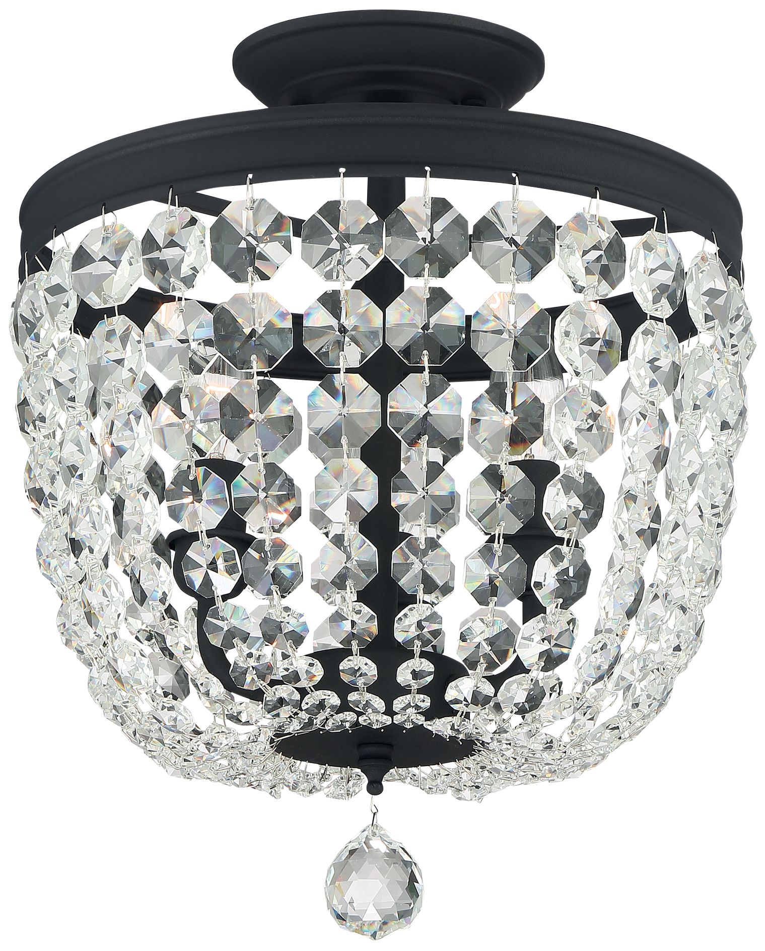 Ibeza 15 1/2" Wide Crystal Mocha 3Light Ceiling Light 4V168 Lamps