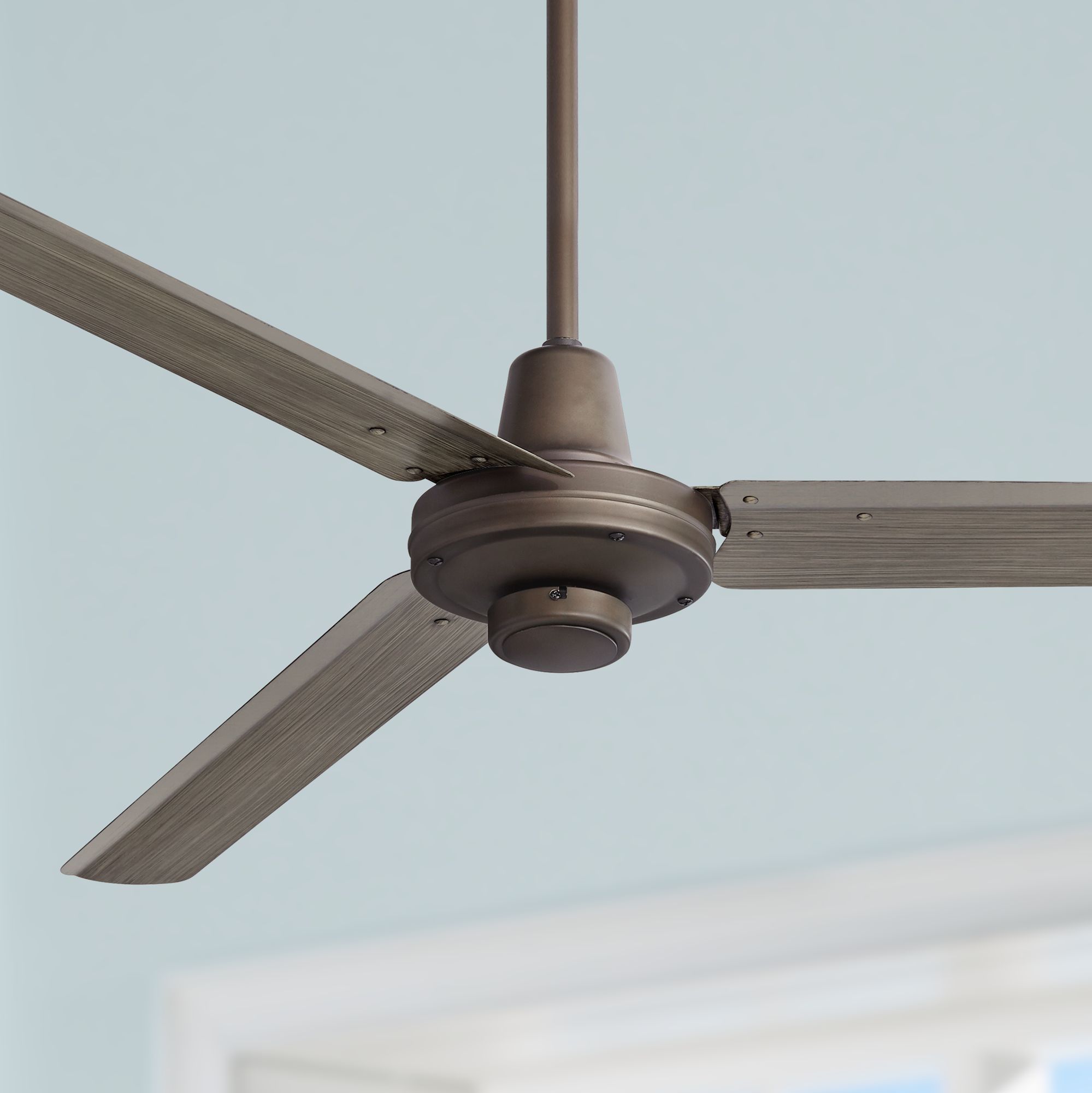 60" Farmhouse Ceiling Fan with Remote Bronze Light Wood for Living Room