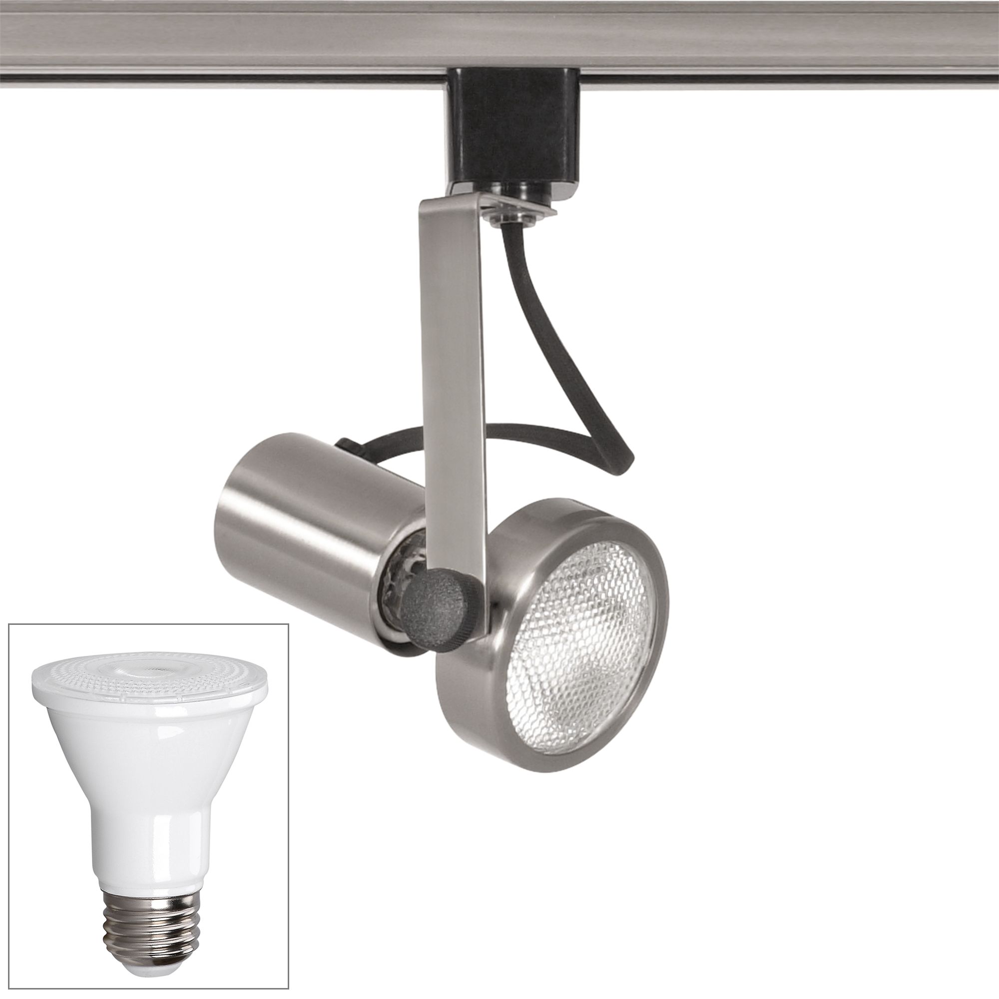 Nuvo Brushed Nickel PAR20 LED Gimbal Ring Track Head 75H78 Lamps Plus