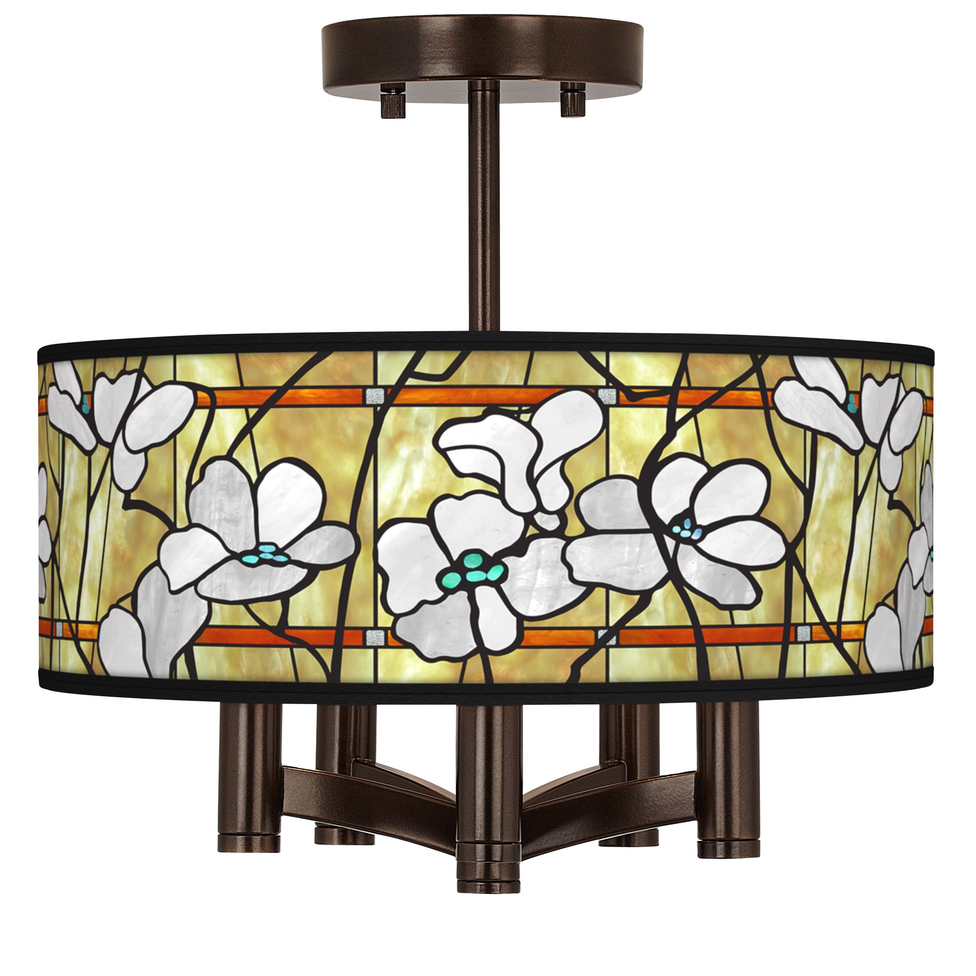 Magnolia Mosaic Ava 5Light Bronze Ceiling Light 76E87 Lamps Plus