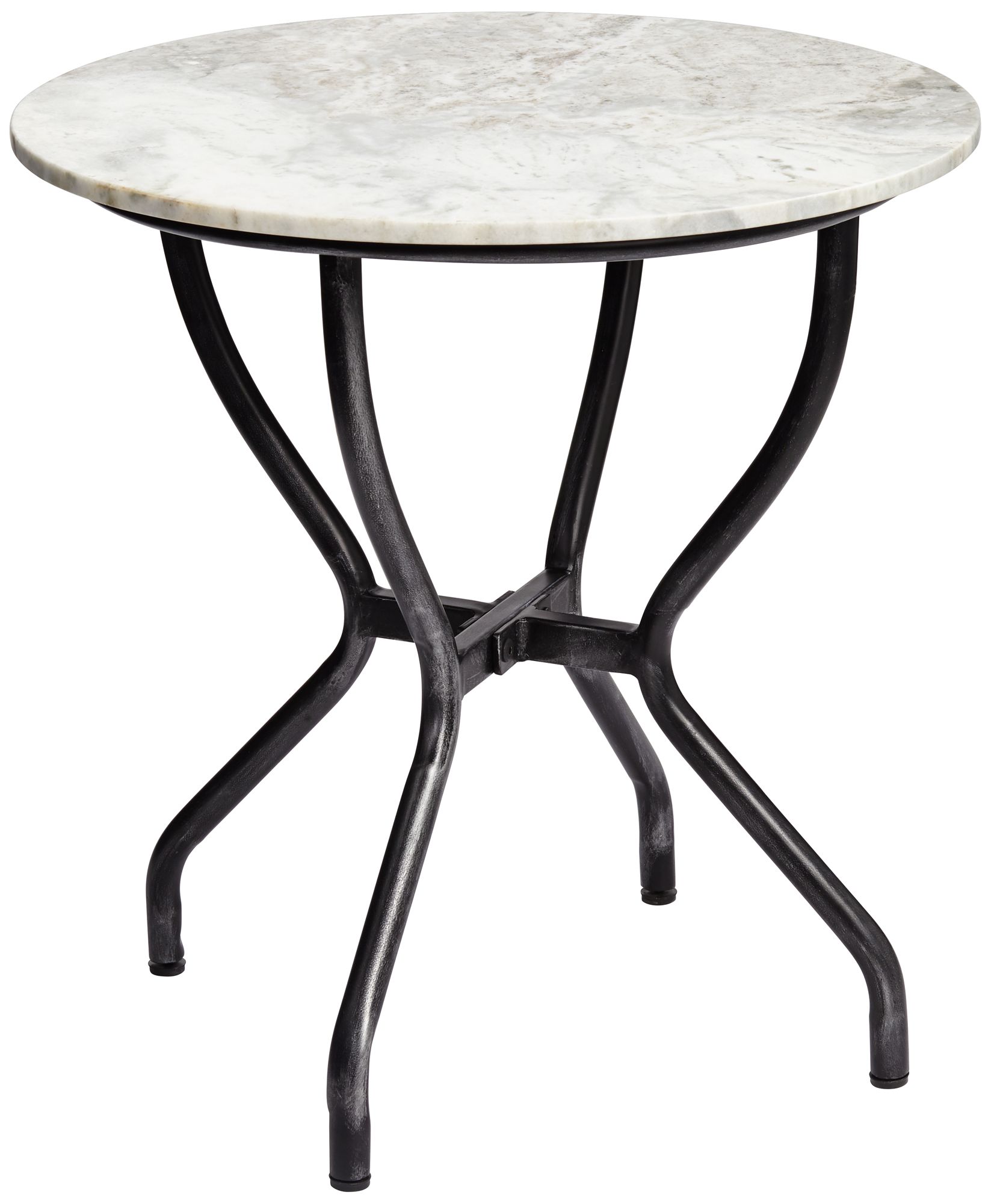 Tavolo 25" High Black and Marble Accent Table 76X44 Lamps Plus