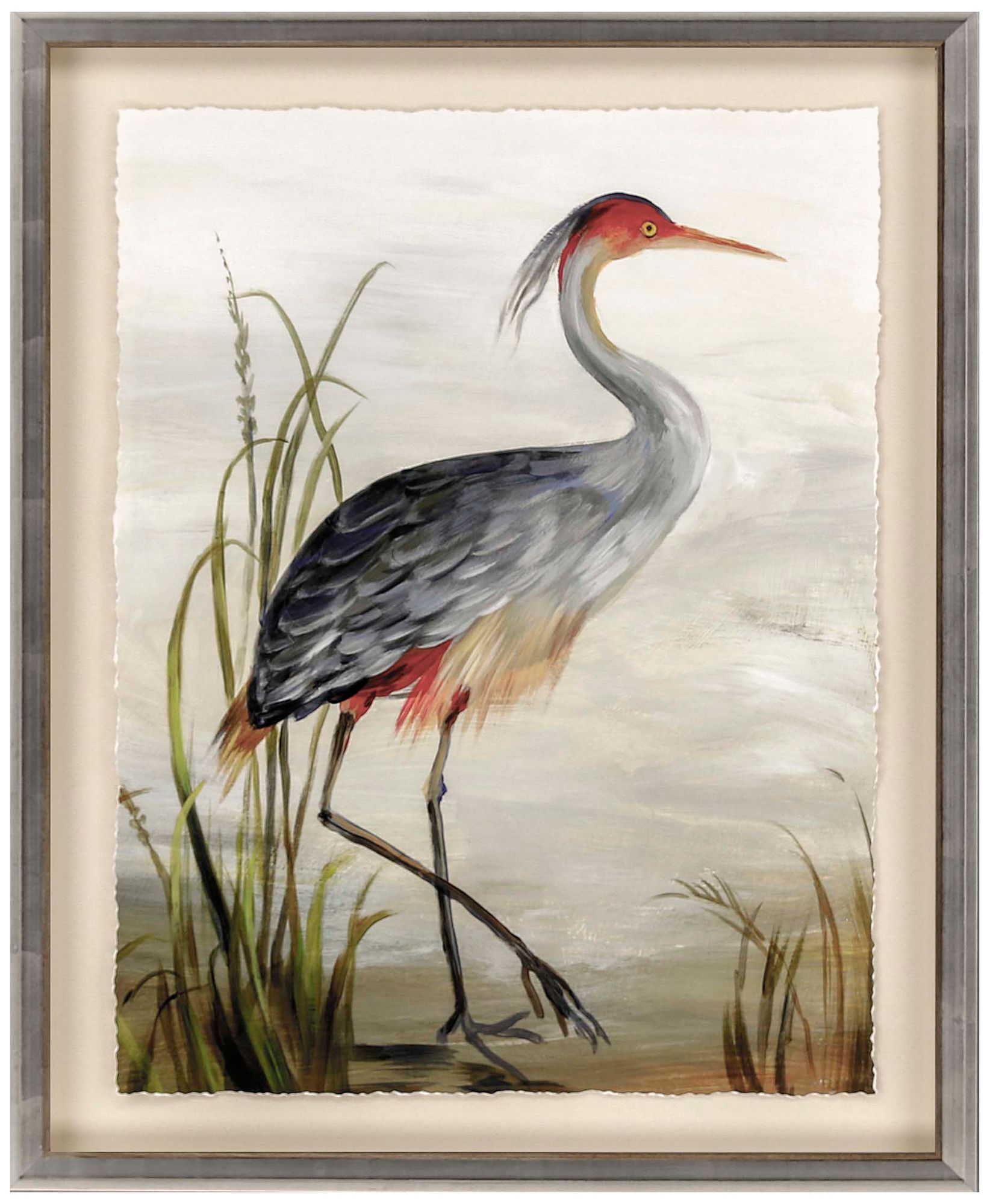 Gray Heron 44" High HandFinished Framed Wall Art 771J0 Lamps Plus
