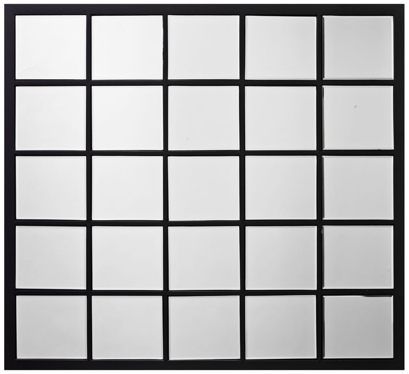 Black 38" x 34" Rectangular Grid Wall Mirror 77E21 Lamps Plus