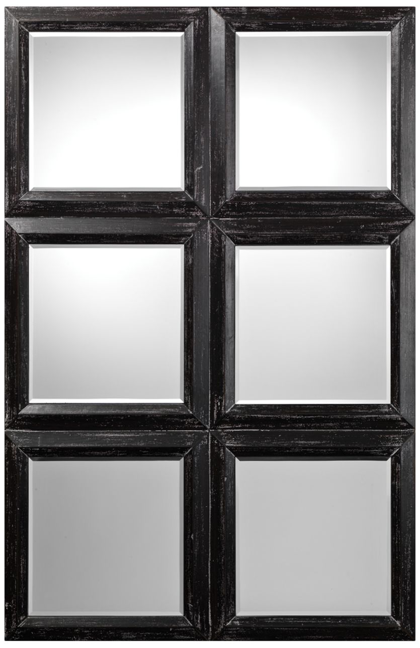 Yvette Dark Gray 32" x 48" Wood Wall Mirror 77E71 Lamps Plus