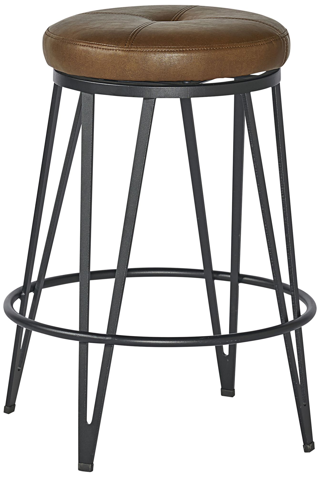 Matthews 25" Bravo Cognac and Black Swivel Counter Stool 77H38