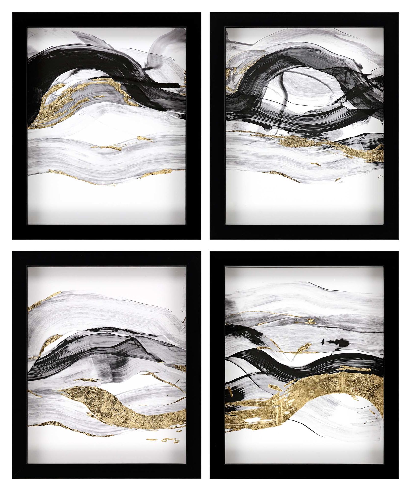 Poised 23" High 4Piece Framed Giclee Wall Art Set 77M68 Lamps Plus