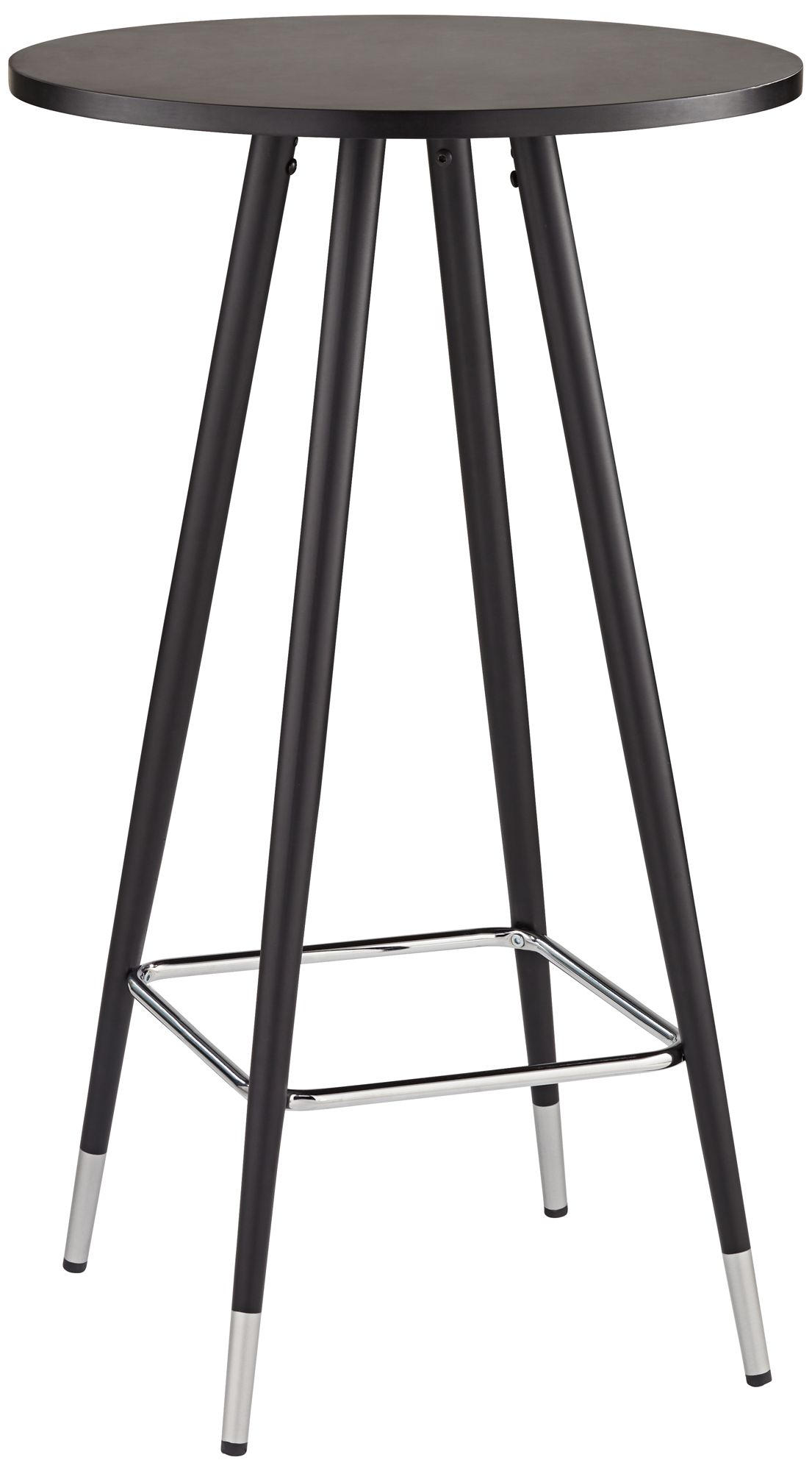 Black And Chrome Pub Table Elba 40 1/2" High Black and Chrome Pub Table 77M74 Lamps Plus