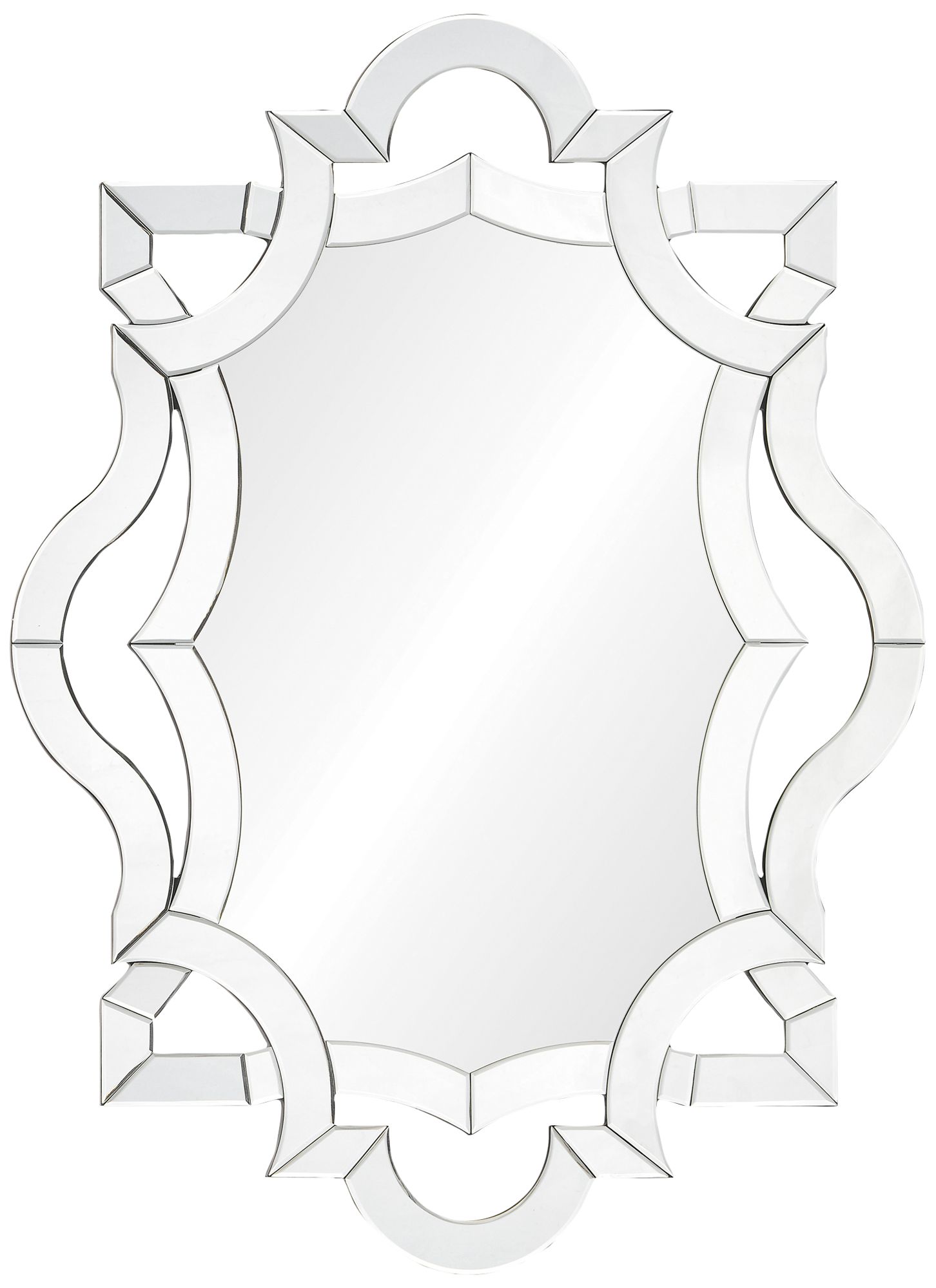 Marilla Frameless 36" x 48" Scalloped Wall Mirror 78C48 Lamps Plus