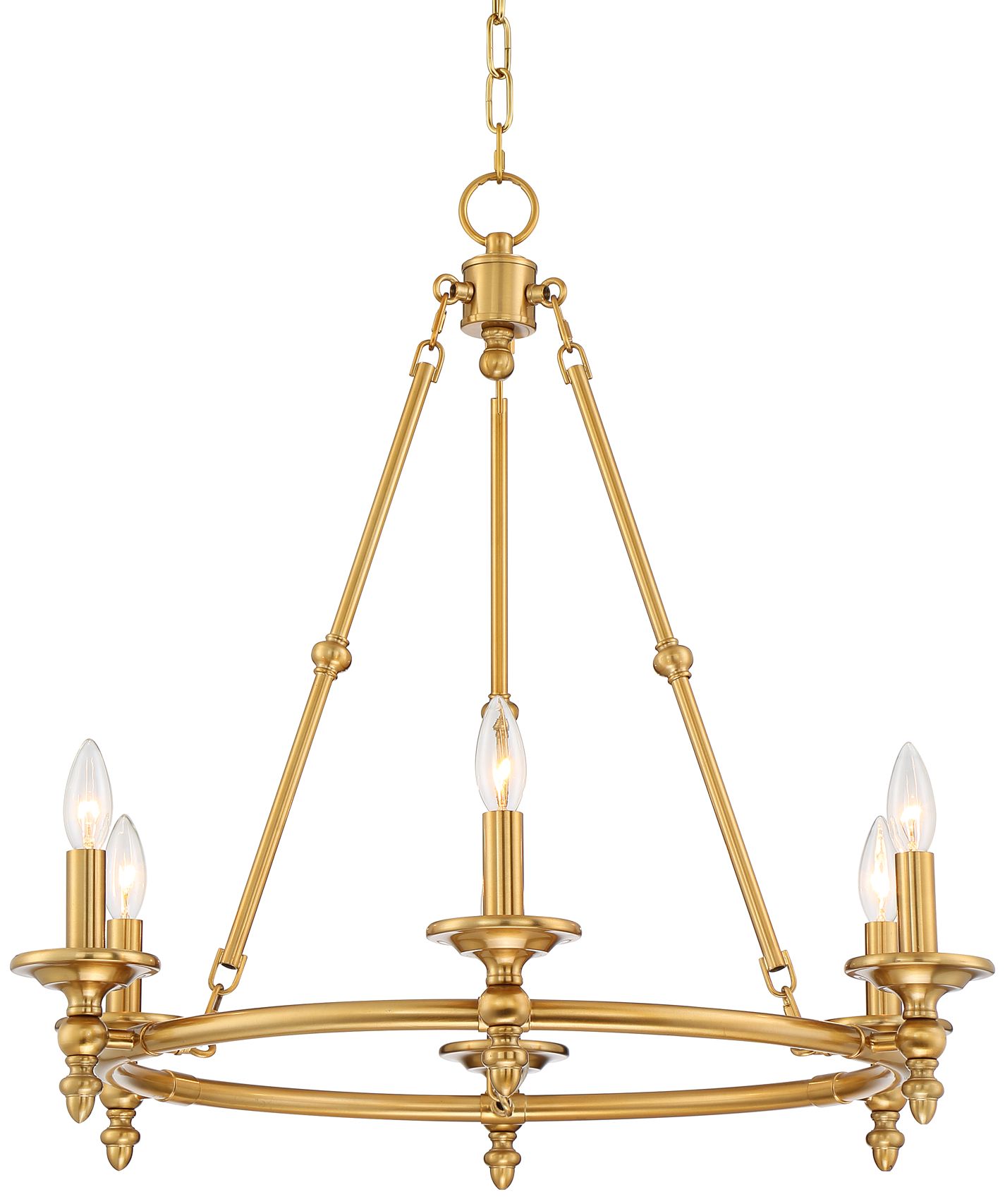 Hartley 28" Wide Warm Antique Brass 6Light Ring Chandelier 78D96