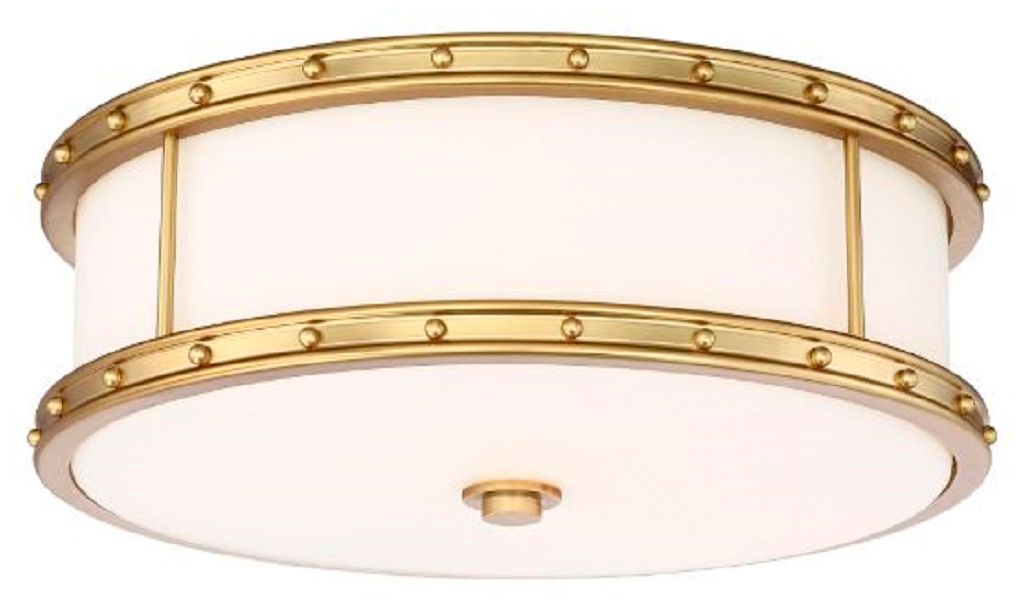 Flush Mount 15 1/2" Wide Liberty Gold Drum LED Ceiling Light 78M40