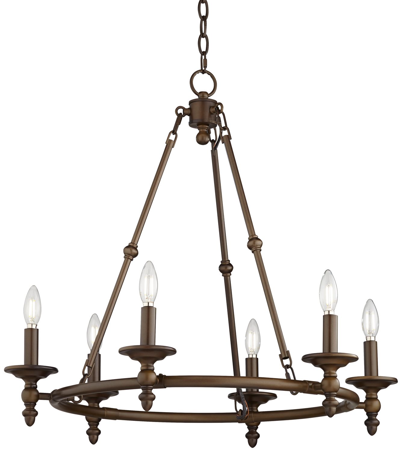 Hartley 28" Wide OilRubbed Bronze 6Light Chandelier 78M85 Lamps Plus