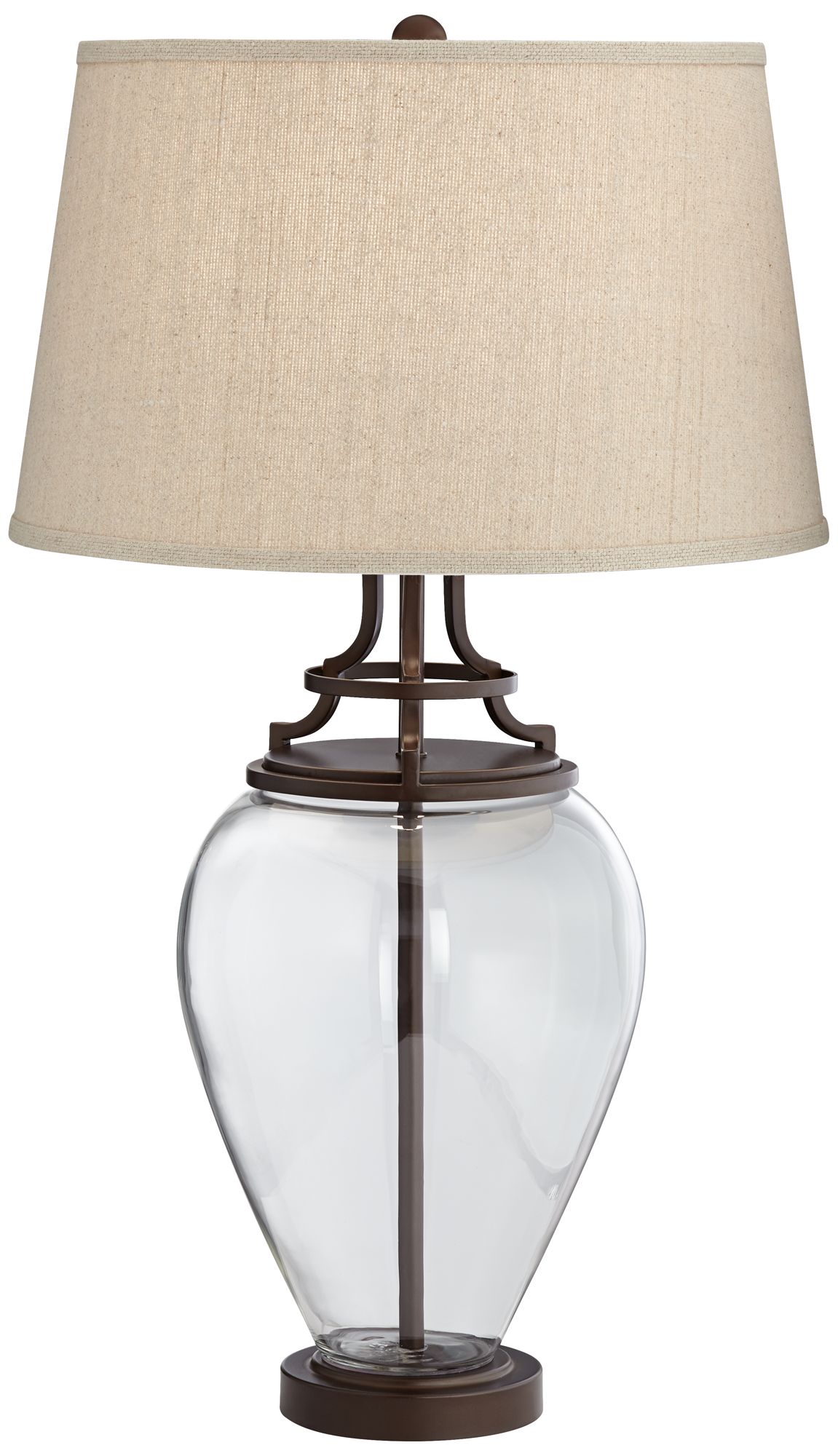 Possini Euro Anne OilRubbed Bronze and Glass Table Lamp 78P31
