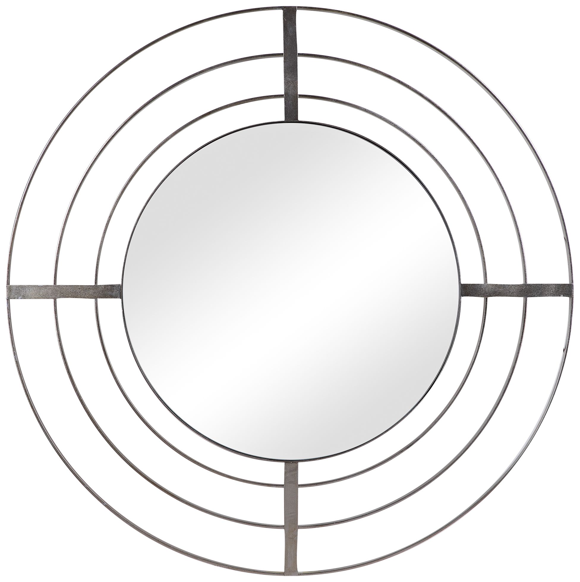 Bullseye Brushed Nickel 40" Round Oversized Wall Mirror 78R12