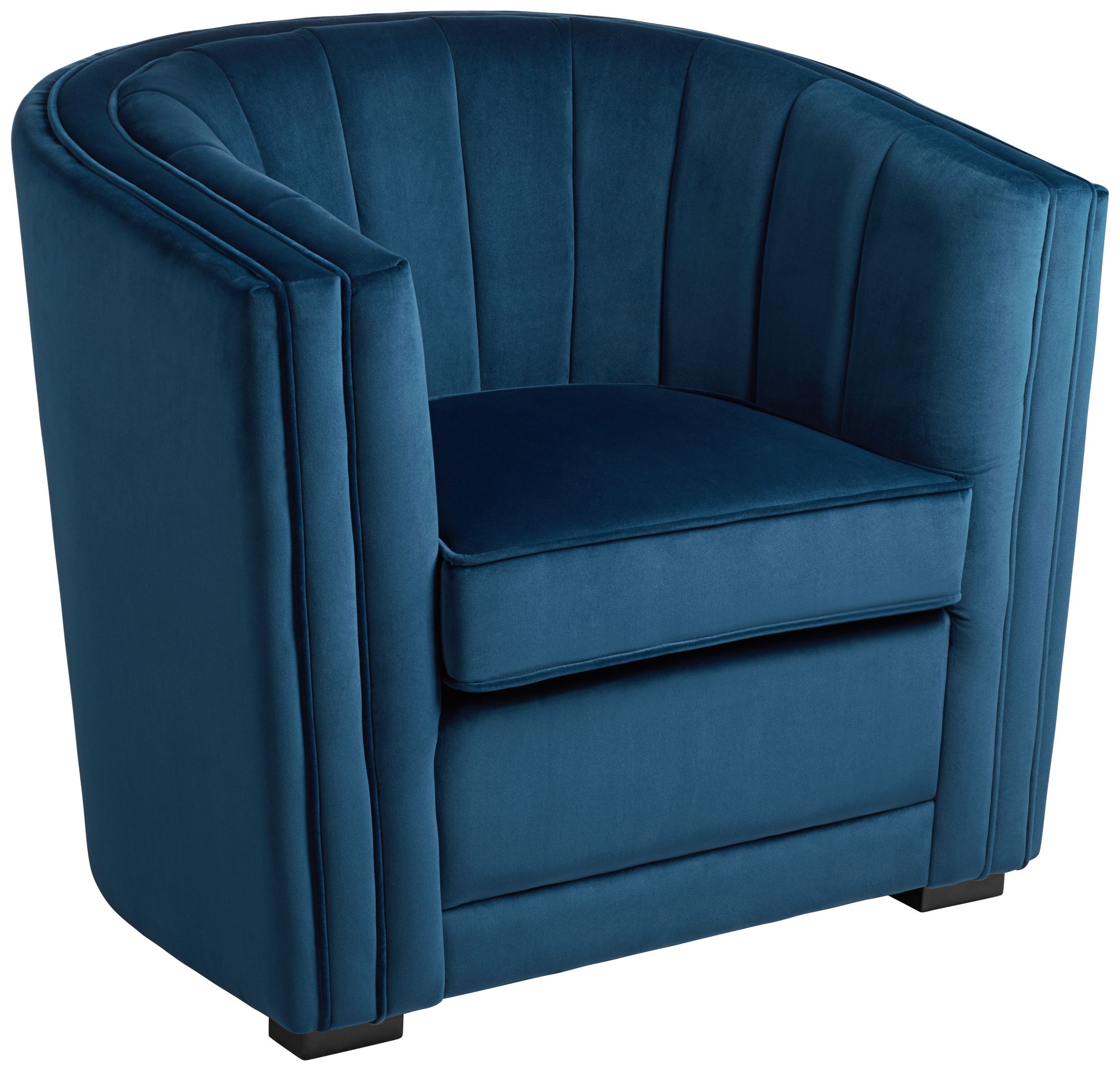 Torini Channel Tufted Blue Velvet Accent Chair 78T16 Lamps Plus